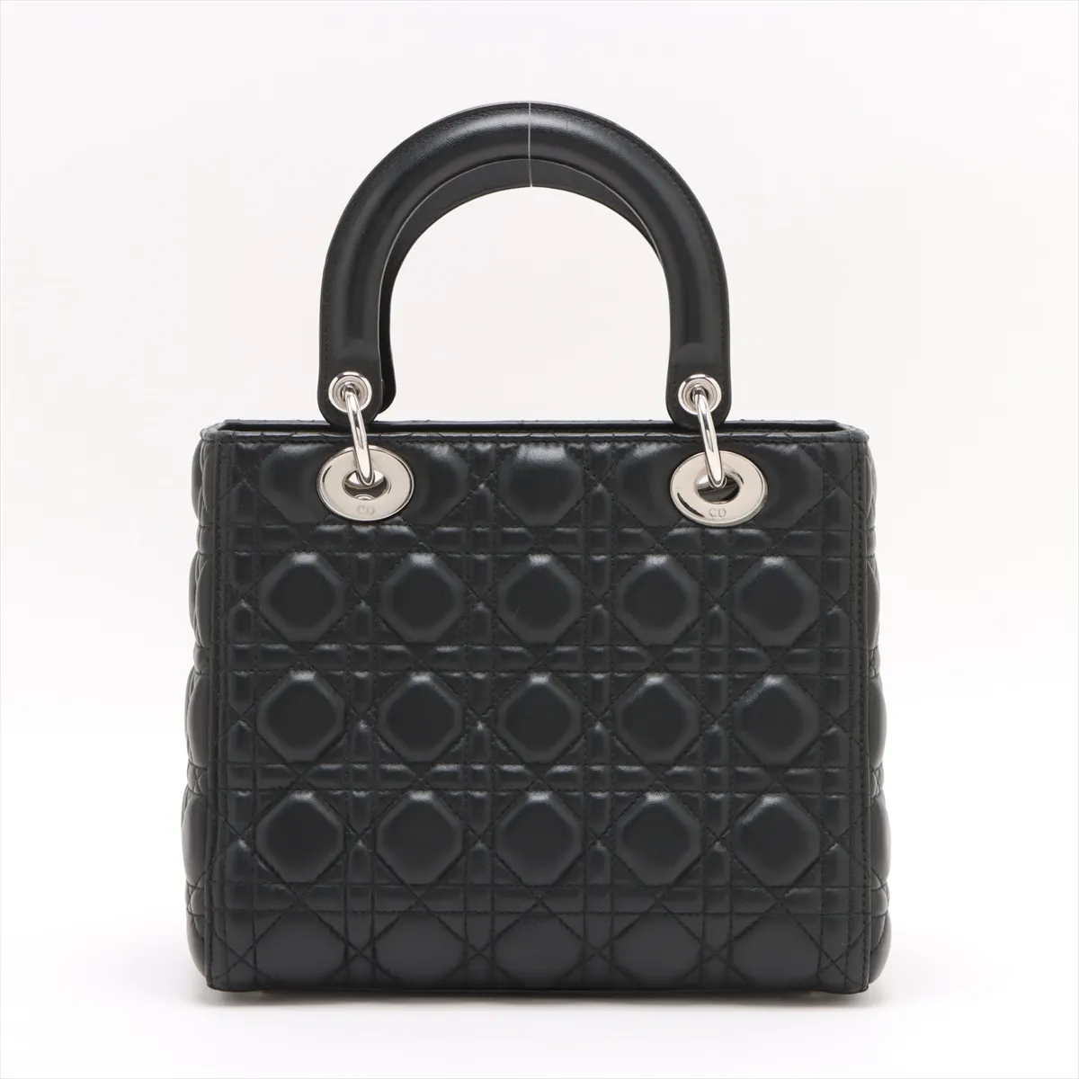Cannage Lady Dior Leather Handbag Black — view 2