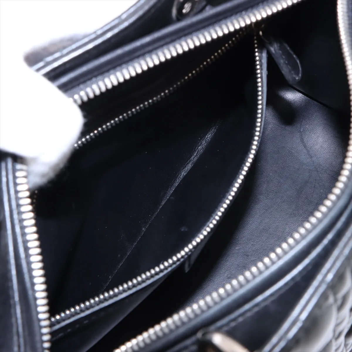 Cannage Lady Dior Leather Handbag Black — view 8