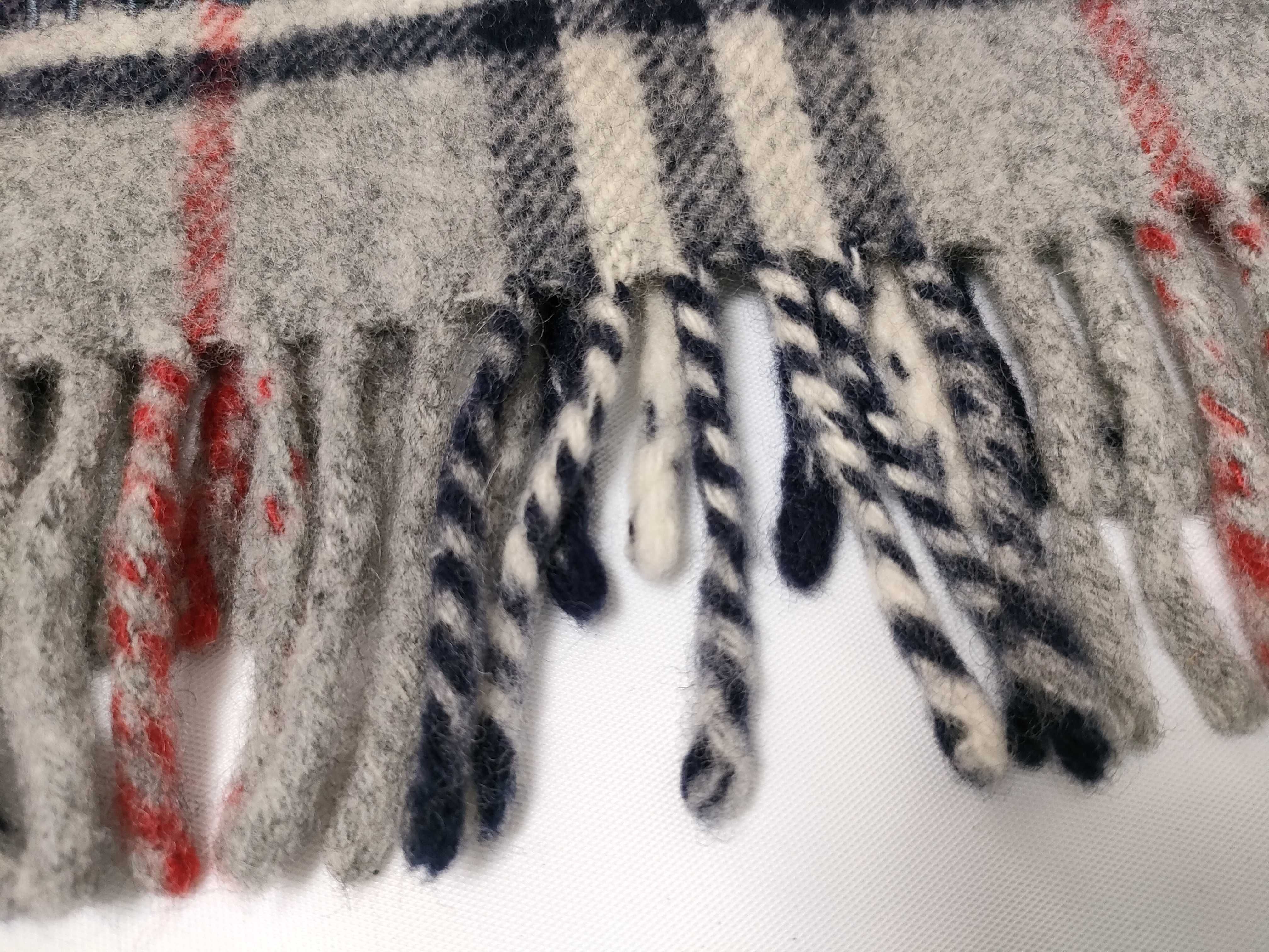wool shawl/blanket in gray, other accessories. — view 4