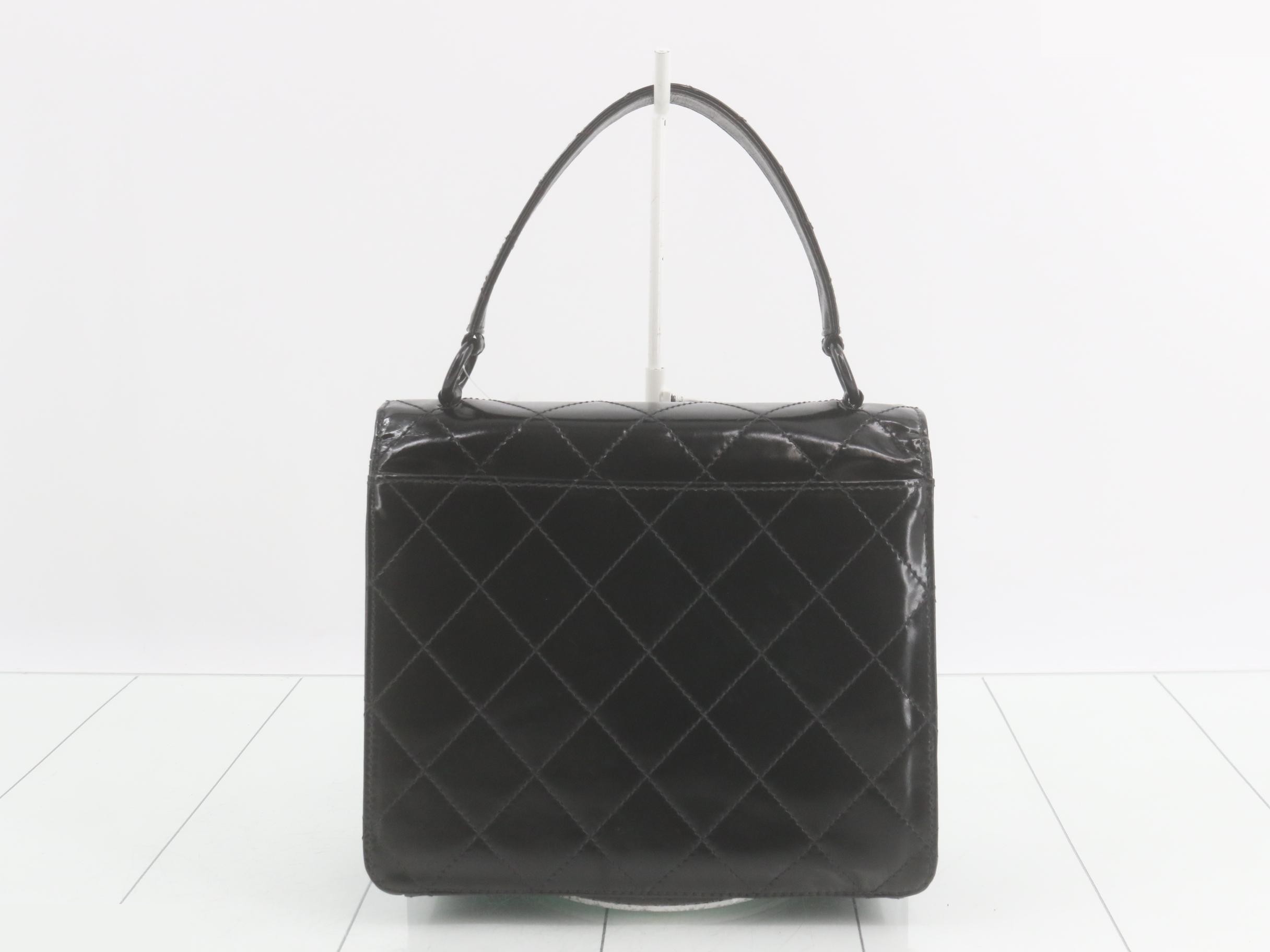 Matelassé patent leather handbag — view 2