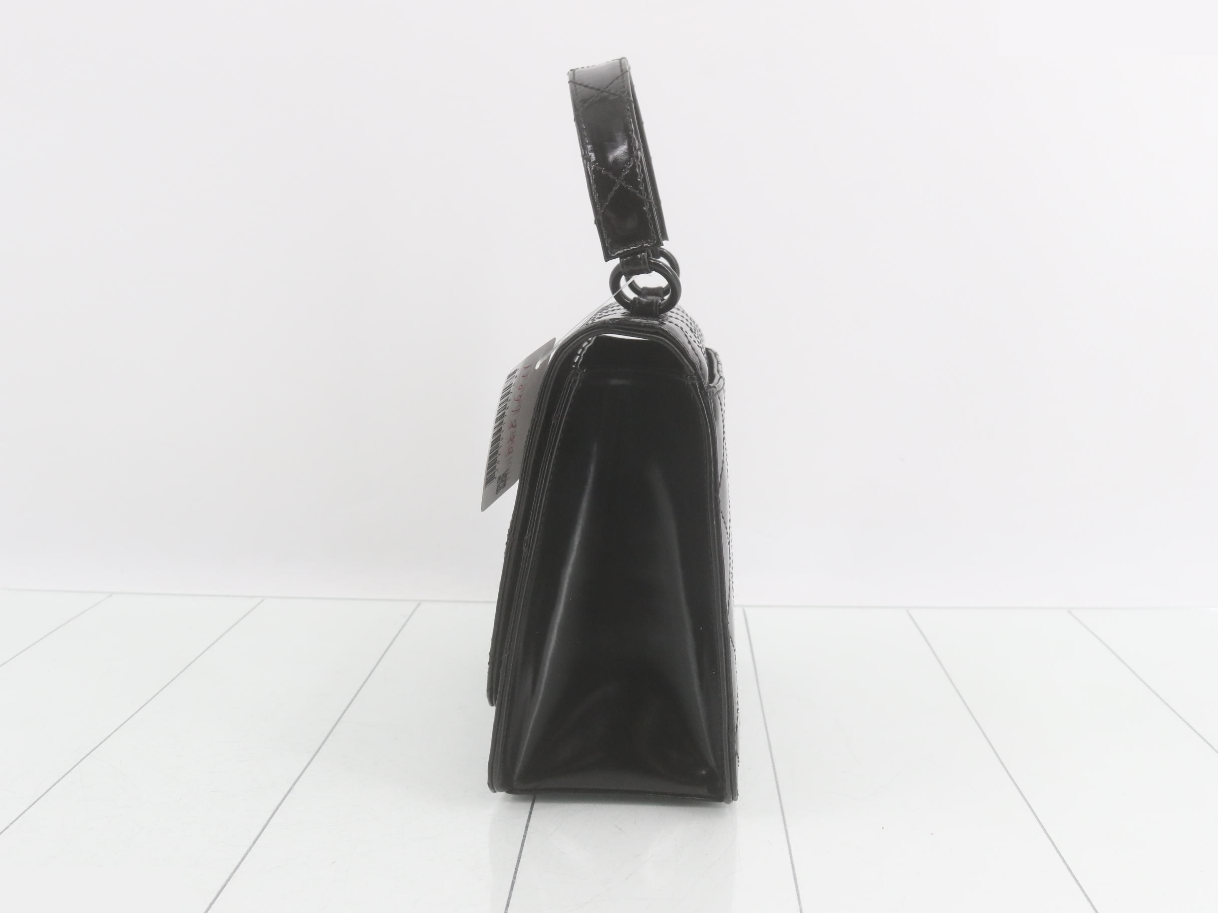 Matelassé patent leather handbag — view 3