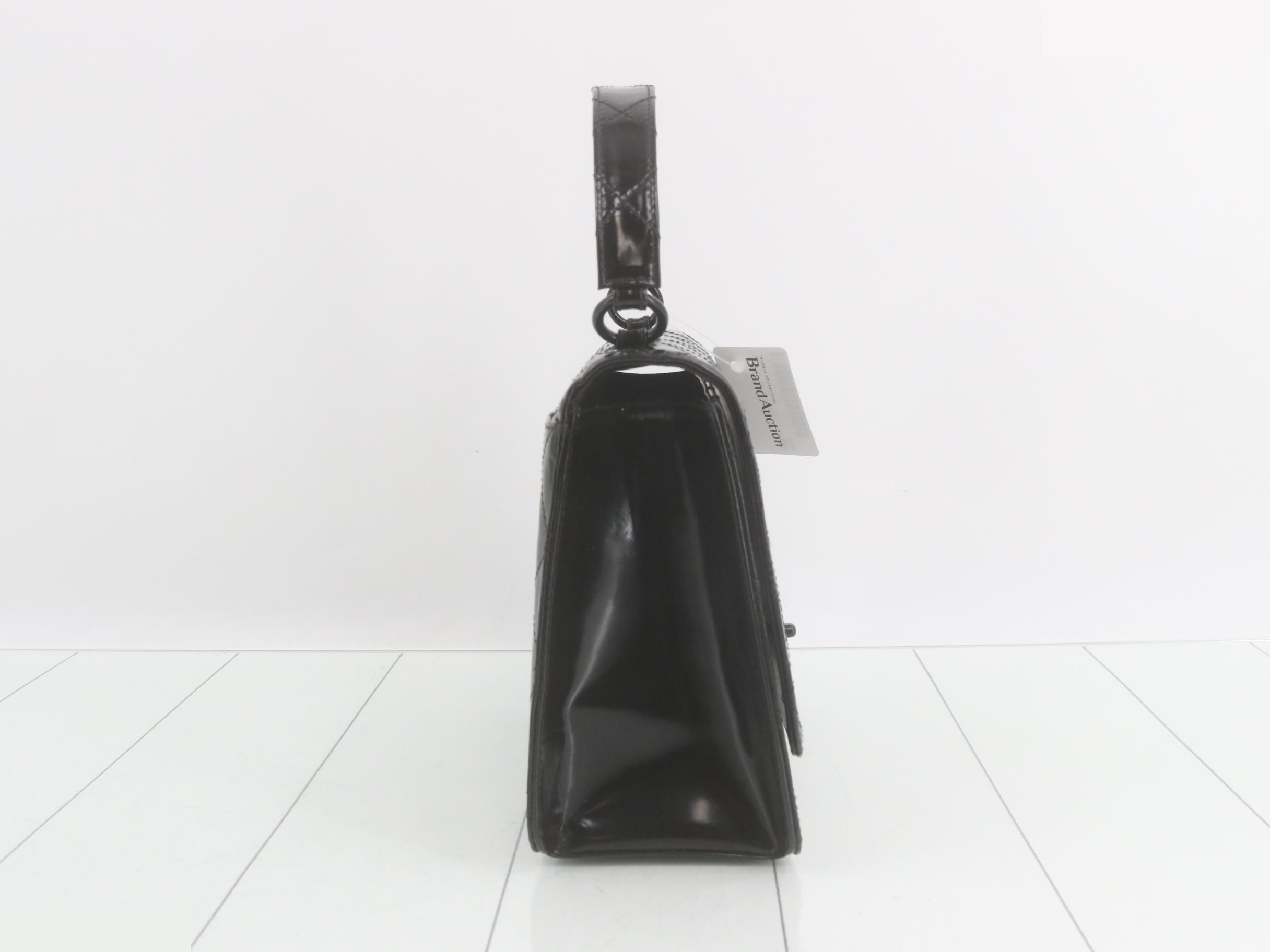 Matelassé patent leather handbag — view 4