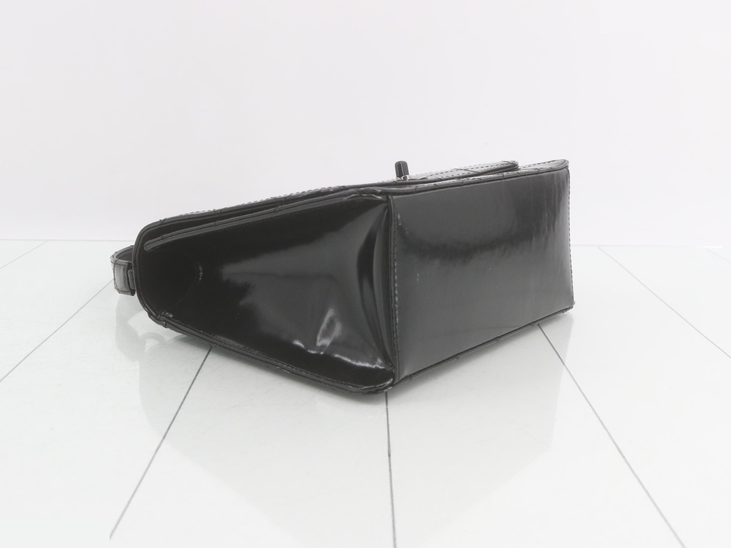 Matelassé patent leather handbag — view 5