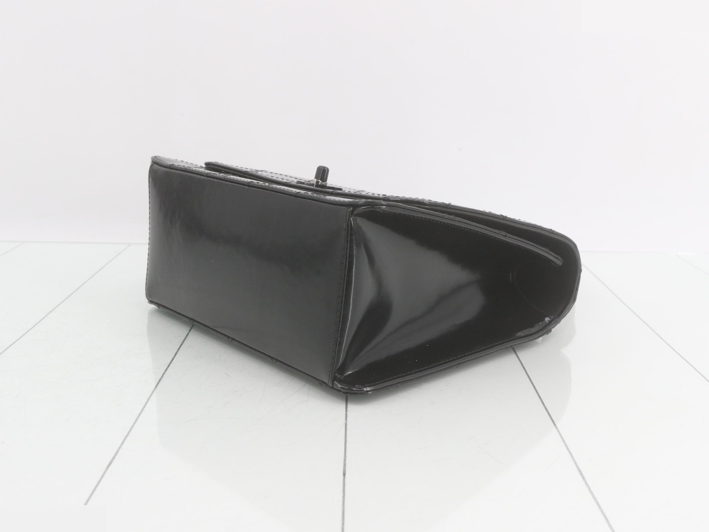 Matelassé patent leather handbag — view 6