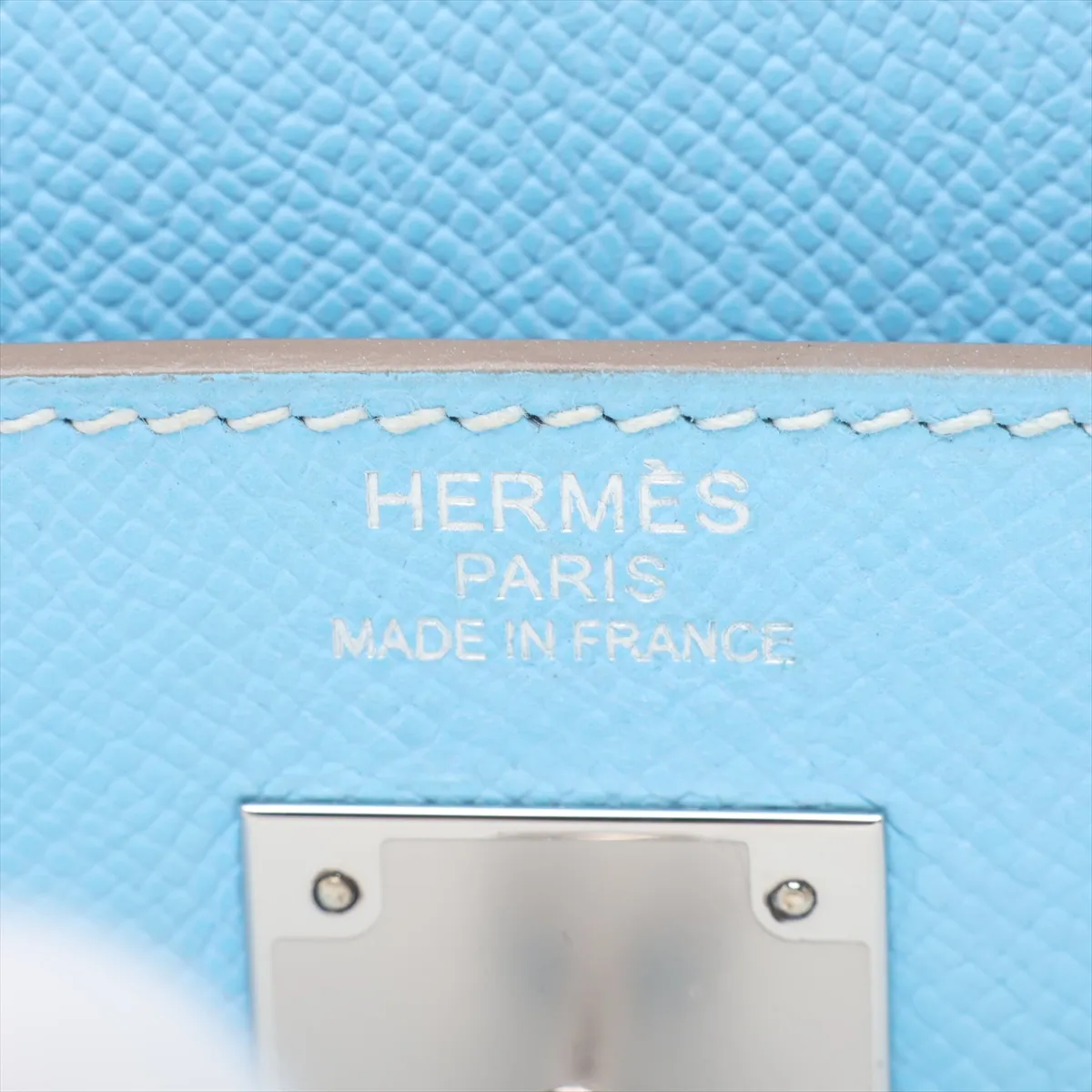 [Individually packaged] Hermes Kelly 35 Retournée Verso Veau Epsom Celeste x Mykonos Silver Hardware O: 2011 — view 11
