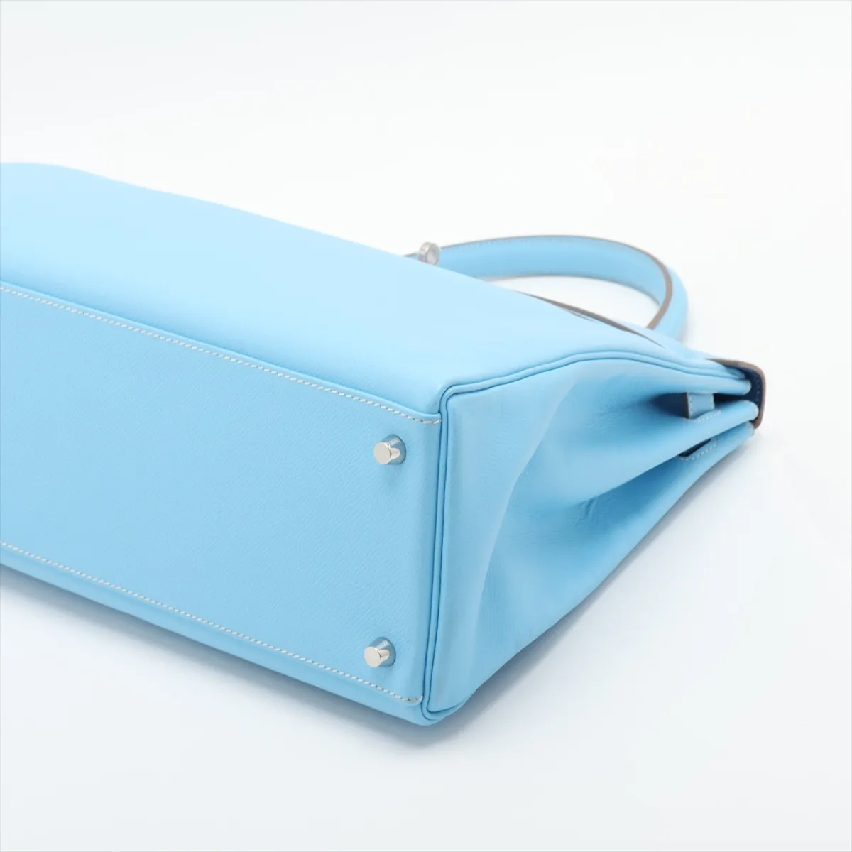 [Individually packaged] Hermes Kelly 35 Retournée Verso Veau Epsom Celeste x Mykonos Silver Hardware O: 2011 — view 3