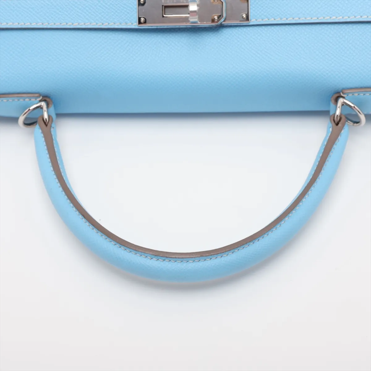 [Individually packaged] Hermes Kelly 35 Retournée Verso Veau Epsom Celeste x Mykonos Silver Hardware O: 2011 — view 5
