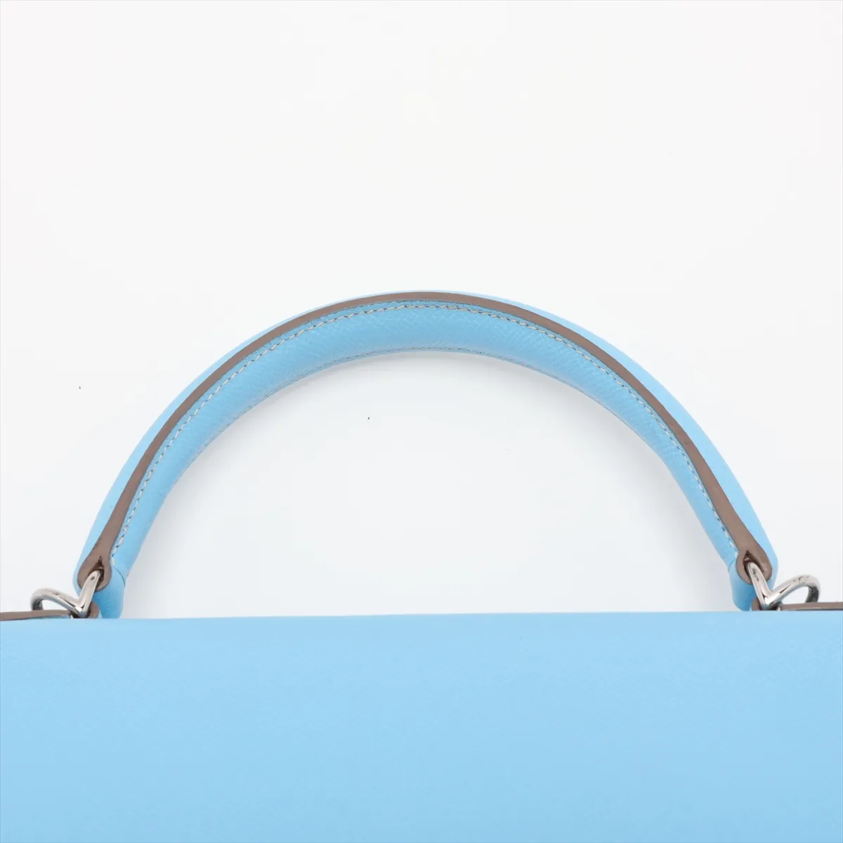 [Individually packaged] Hermes Kelly 35 Retournée Verso Veau Epsom Celeste x Mykonos Silver Hardware O: 2011 — view 6