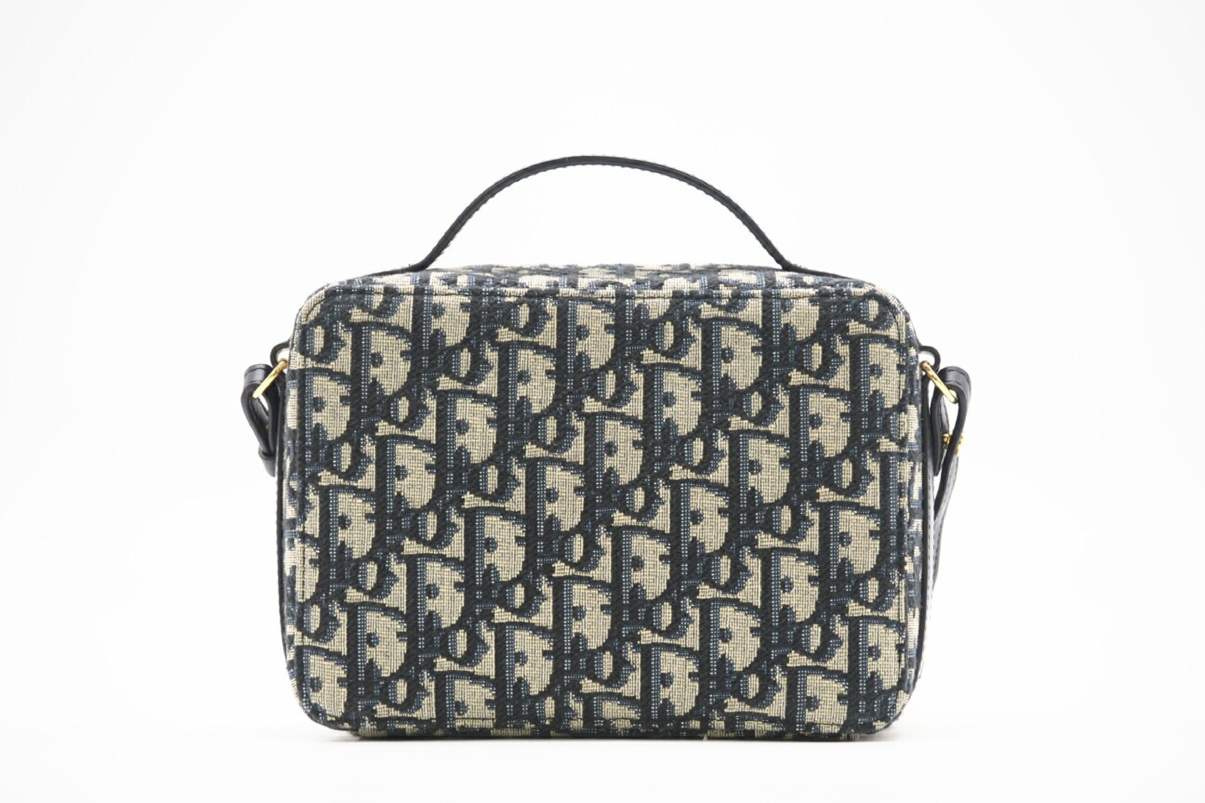 S2141UTZQ Canvas OBLIQUE 30 Montaigne Navy Bag with Dust Bag (Shoulder Bag) — view 2