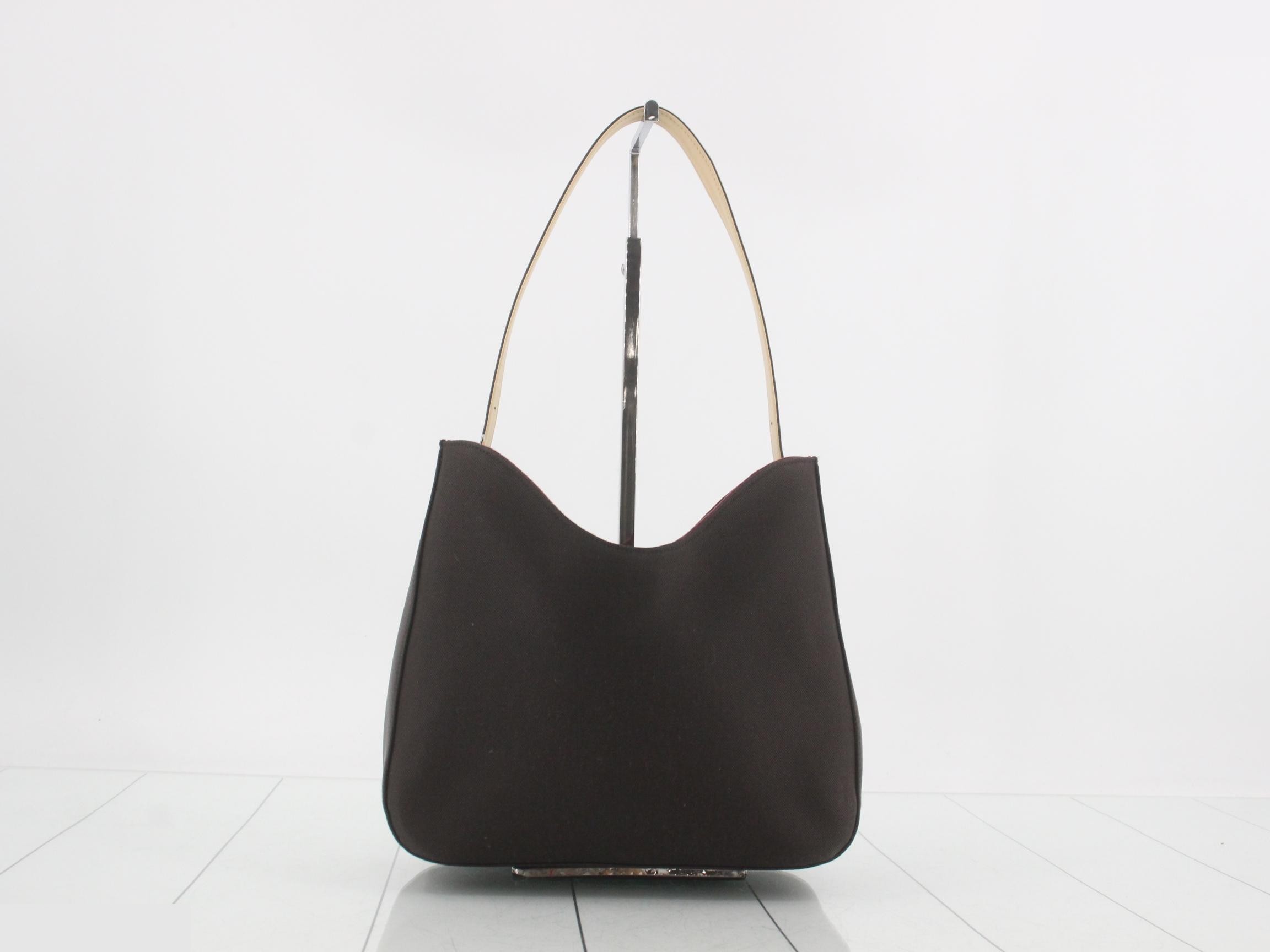 One-shoulder bag, nylon, brown, with pouch, W25 H17 D10 — view 2