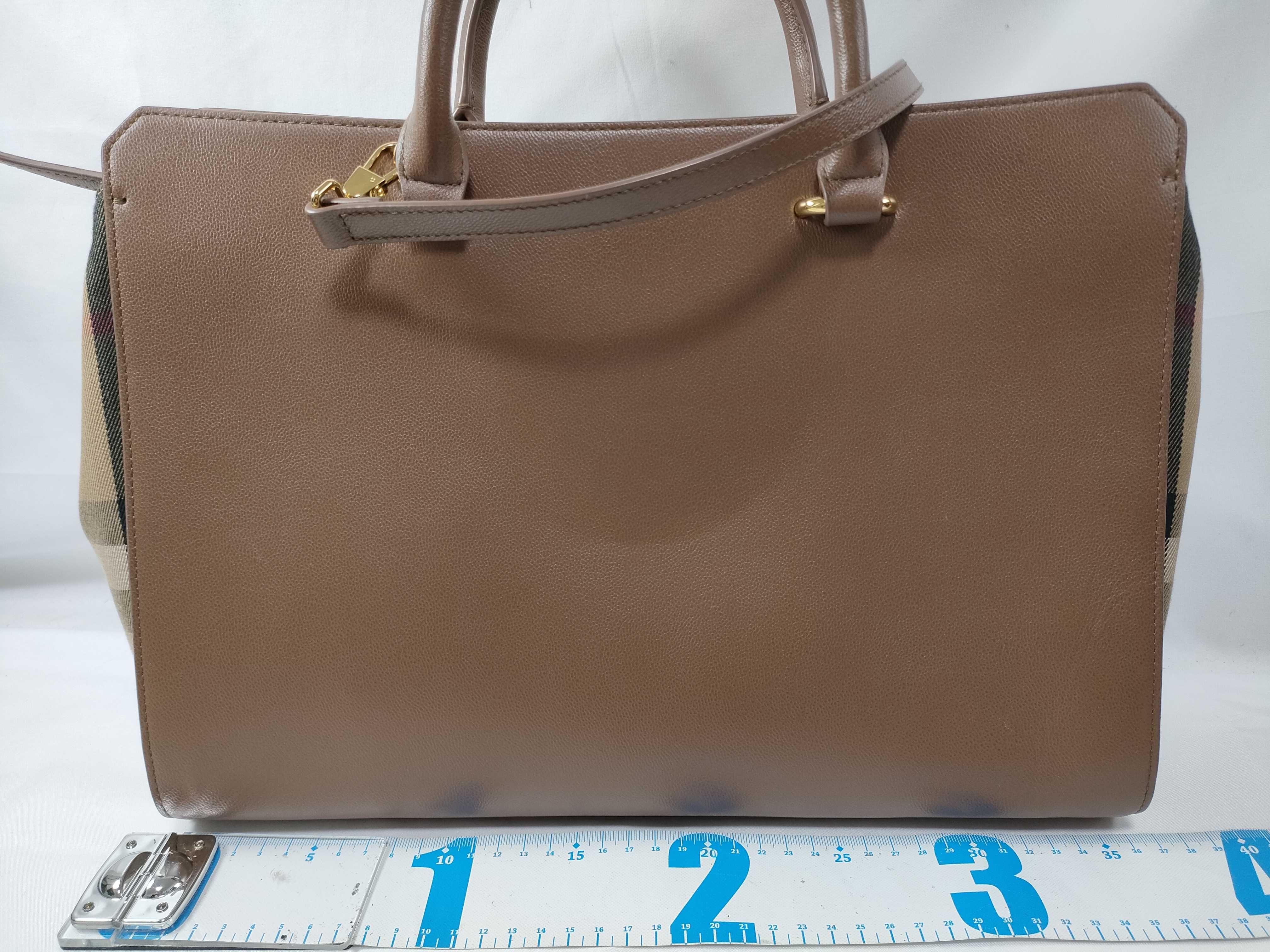 Leather x Canvas 2-Way Handbag, Brown Handbag — view 2