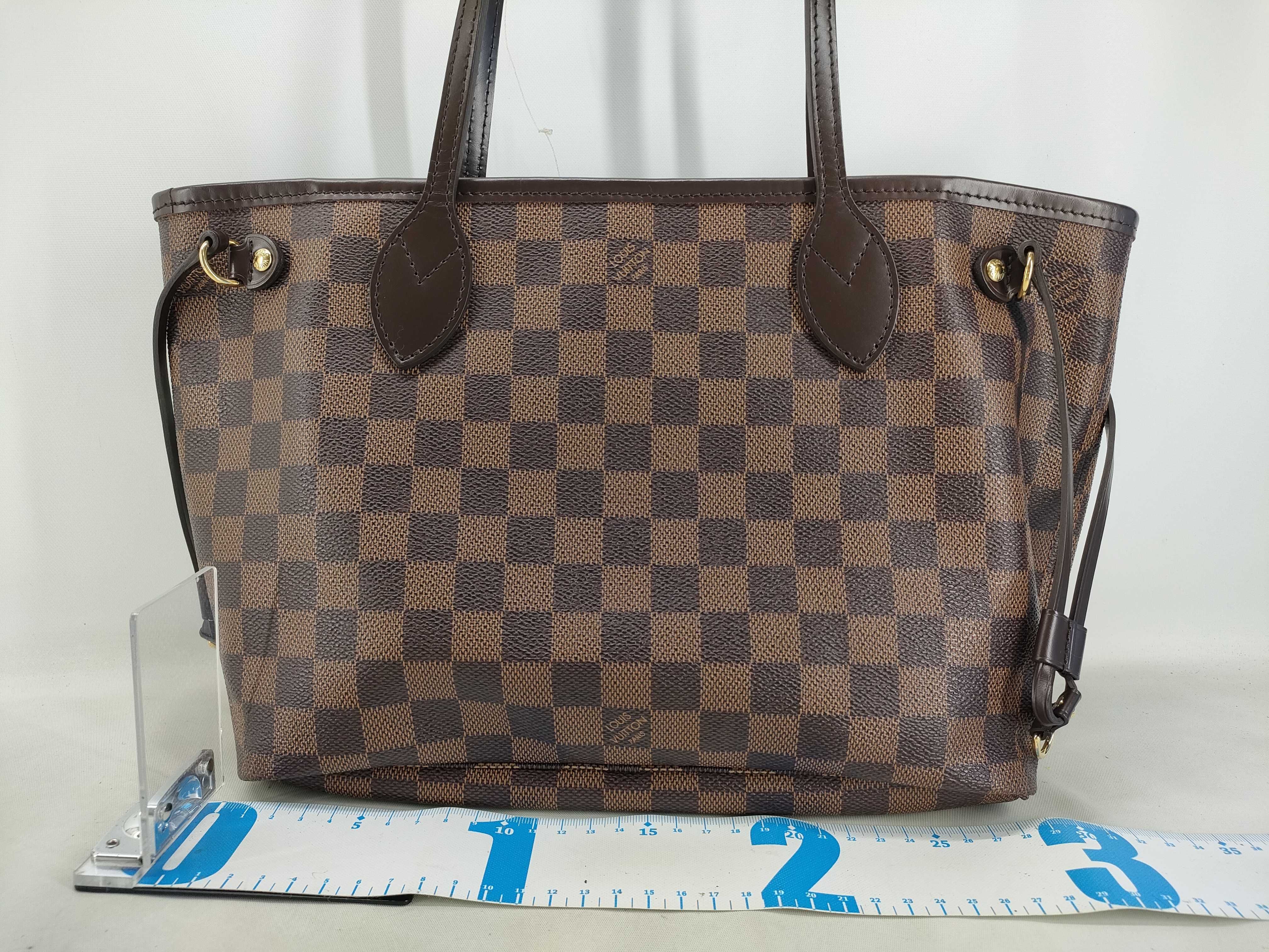 Damier Vuitton N51109 Neverfull PM Coated Canvas EBENE GOLD Damier AR4133 Tote Bag — view 2