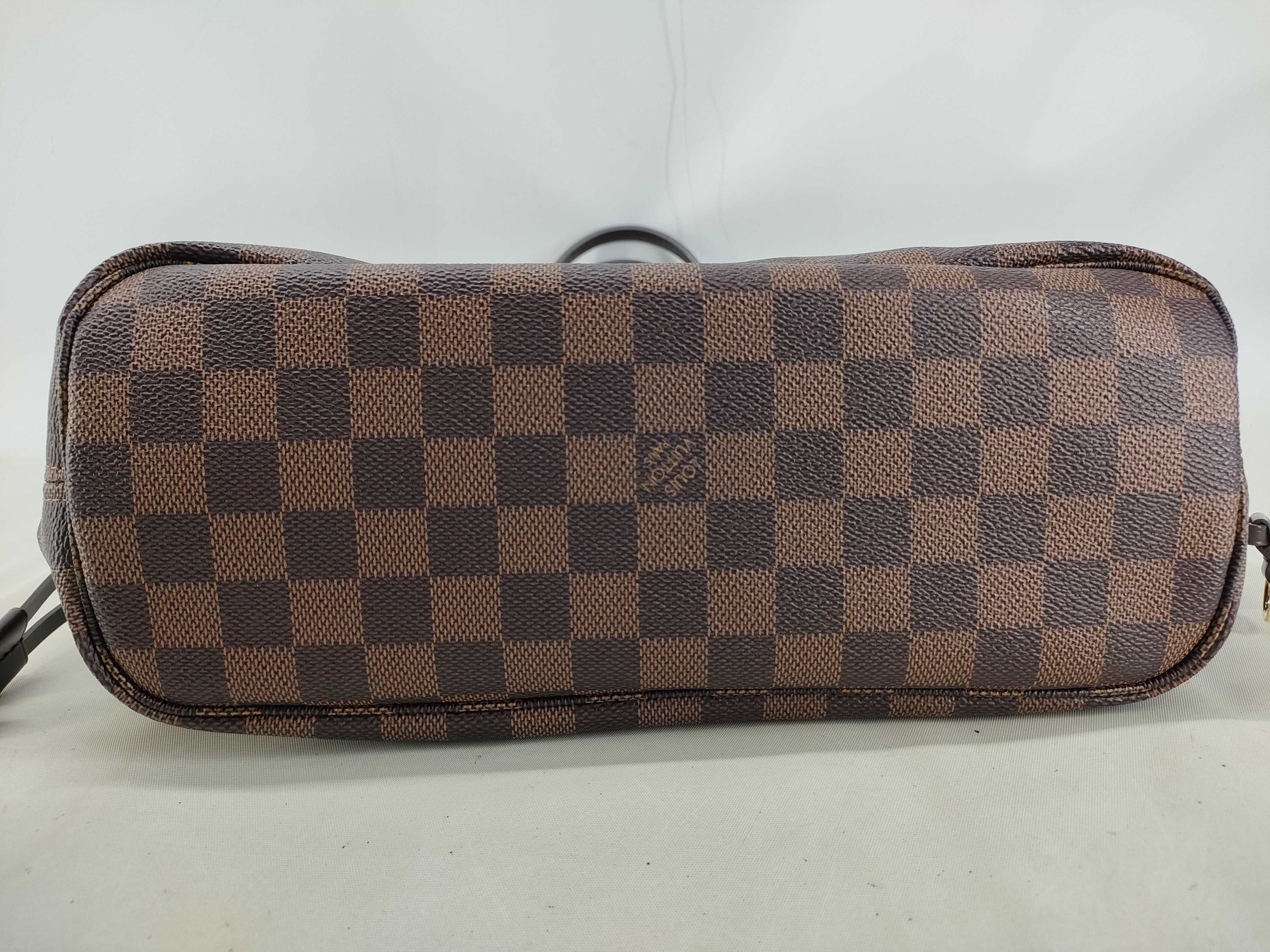 Damier Vuitton N51109 Neverfull PM Coated Canvas EBENE GOLD Damier AR4133 Tote Bag — view 3