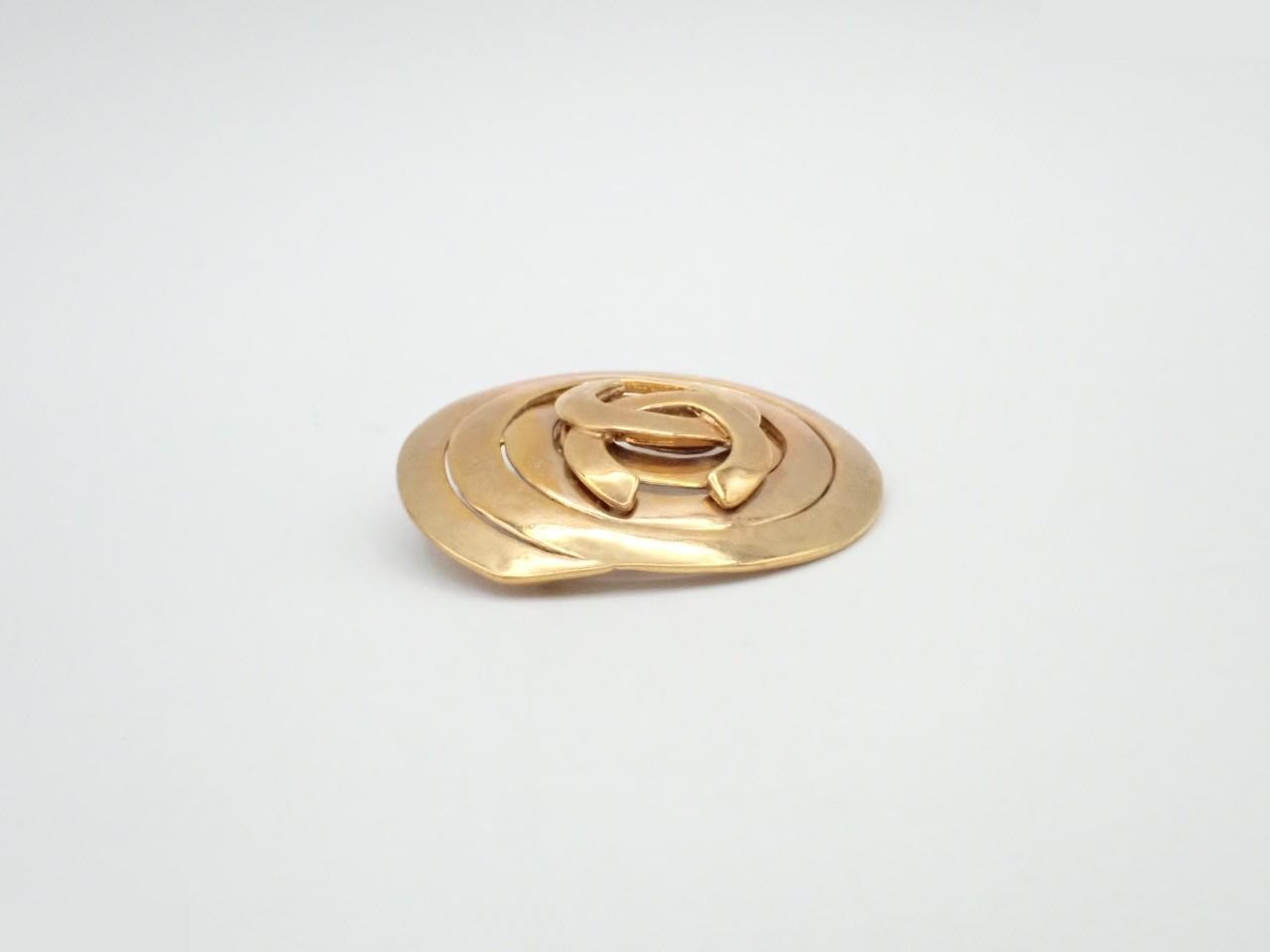 Vintage Classic Brooch, Coco Mark, Gold Plated — view 3