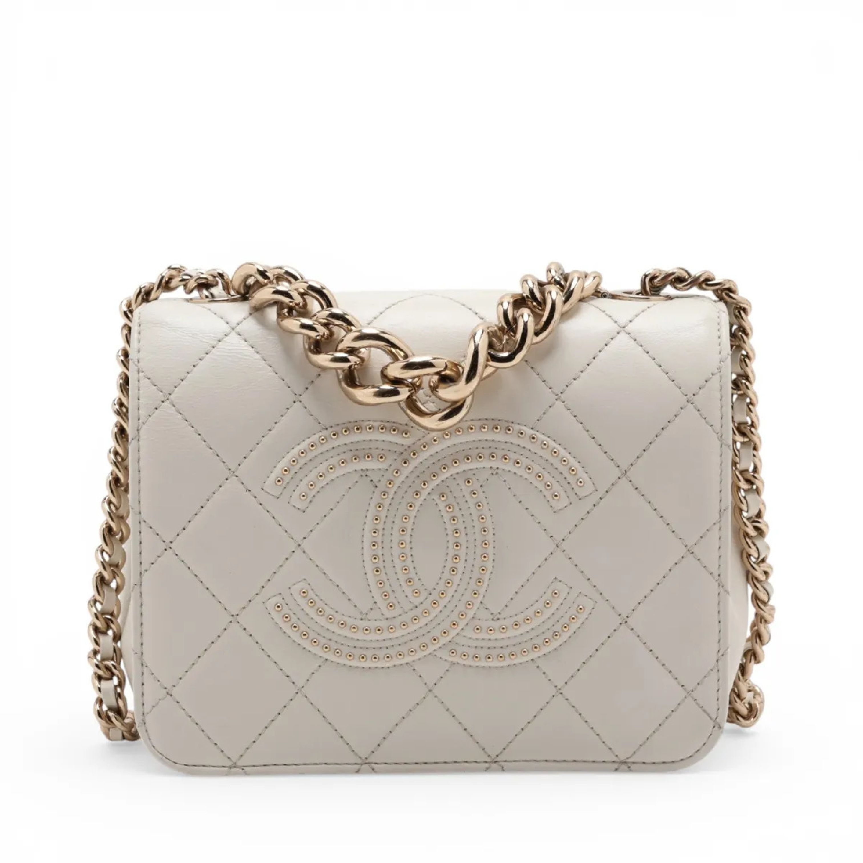 Matelassé Leather Single Flap Single Chain Bag, with seal and card, serial number in the 29 range, shoulder bag.