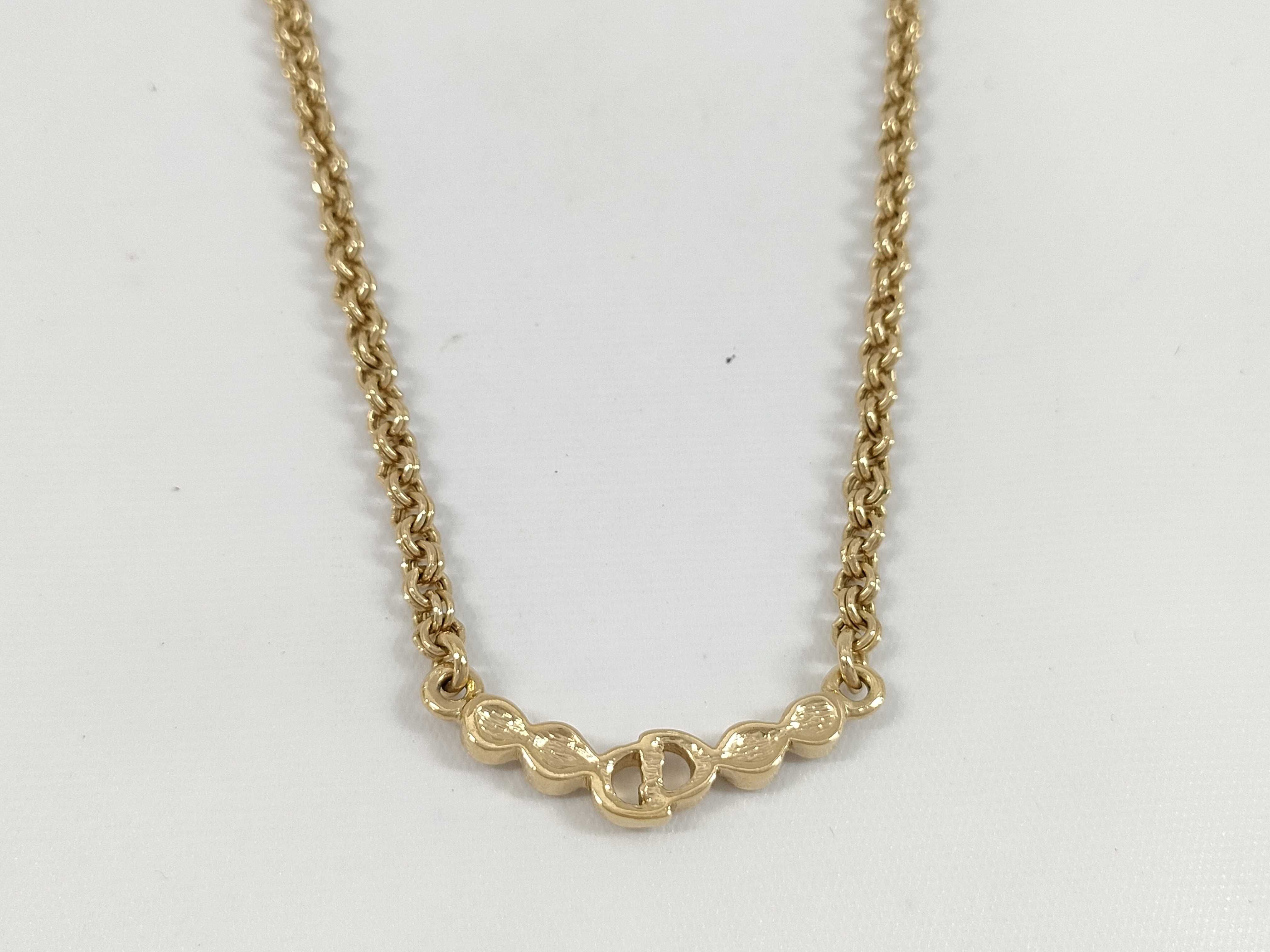 brand logo rhinestone necklace — view 2