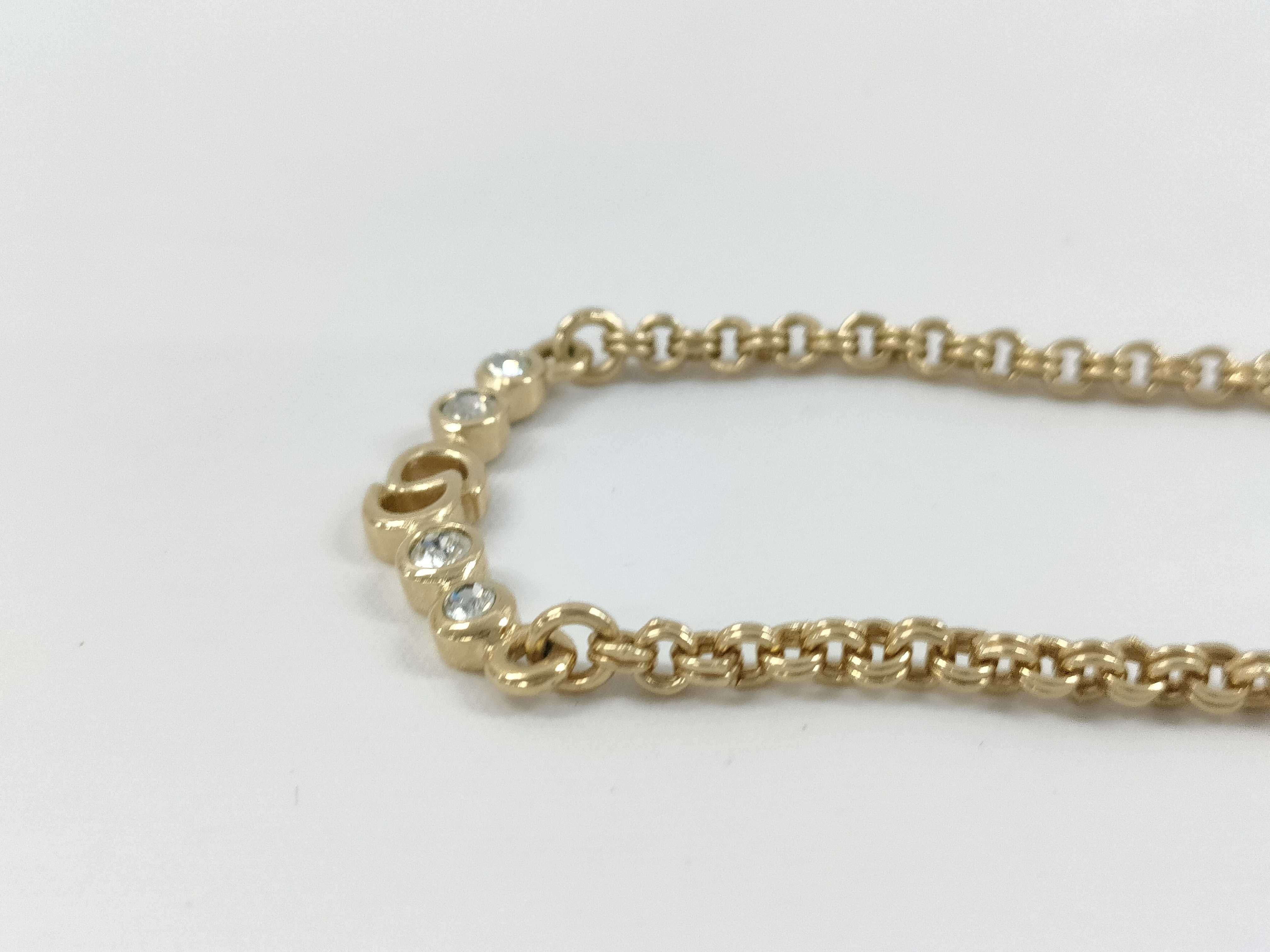 brand logo rhinestone necklace — view 3