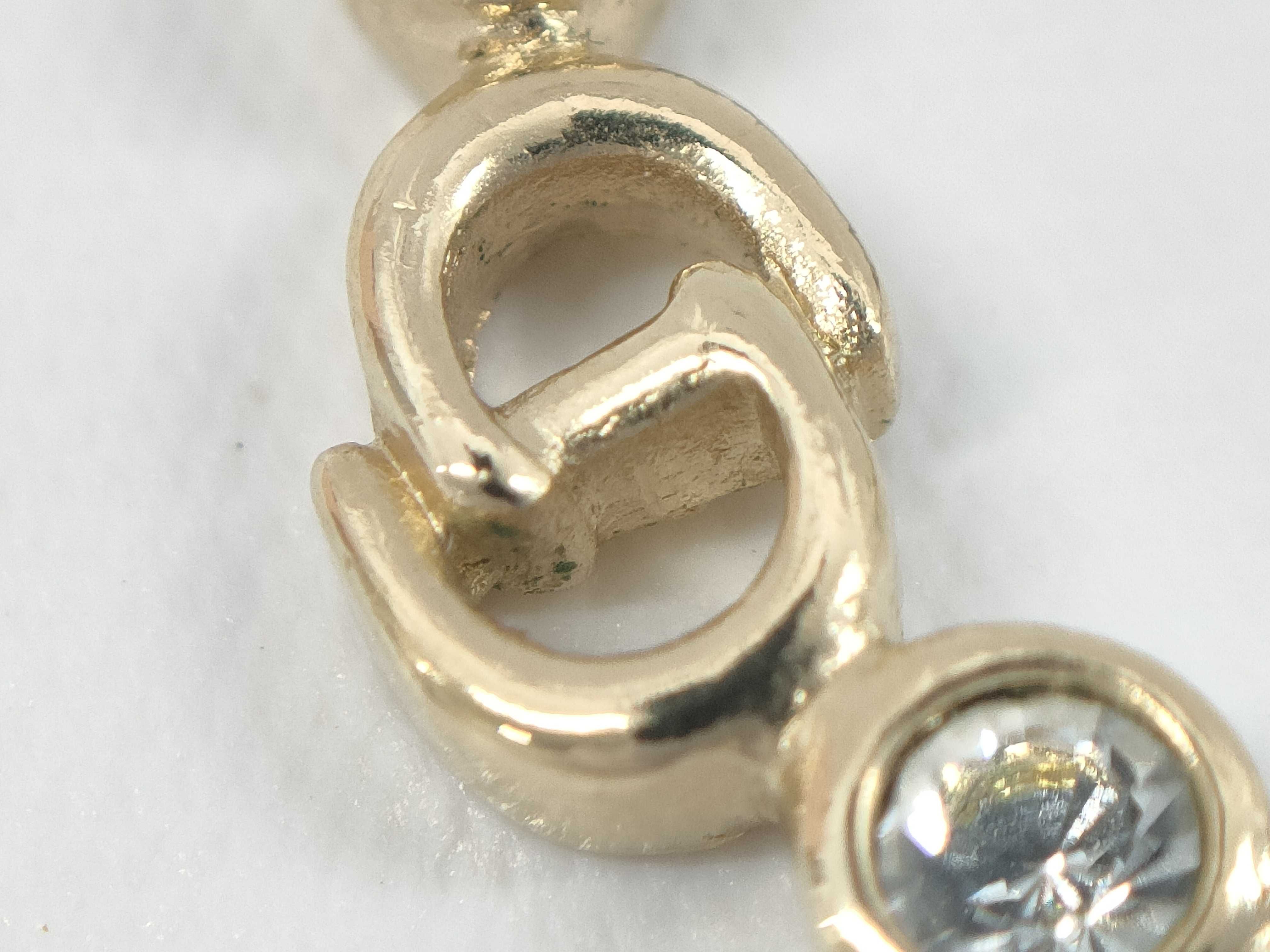 brand logo rhinestone necklace — view 7