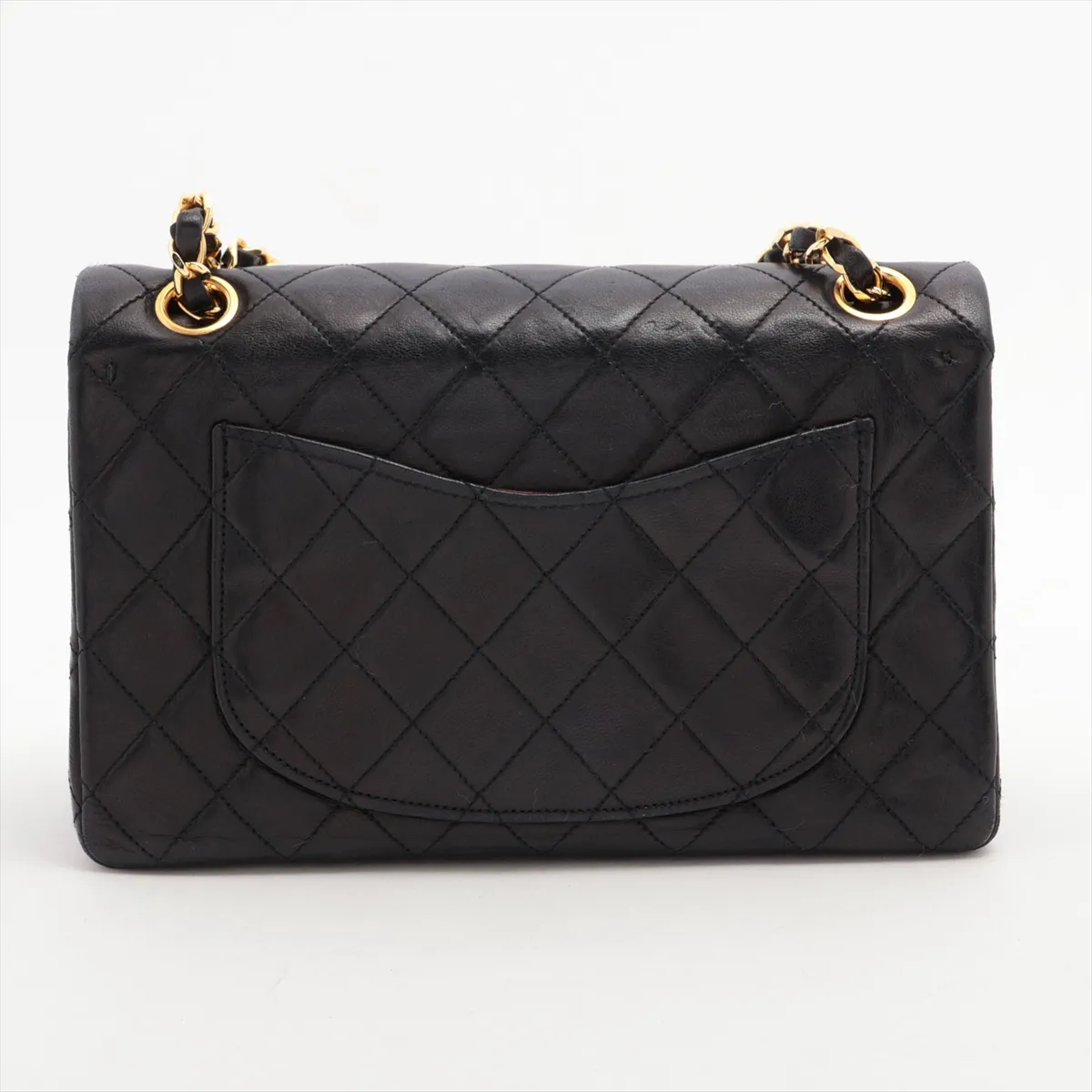 Matelasse 23 Small Lambskin Double Flap Double Chain Bag Black Gold Hardware 0355871 Series 0 A01113 — view 2