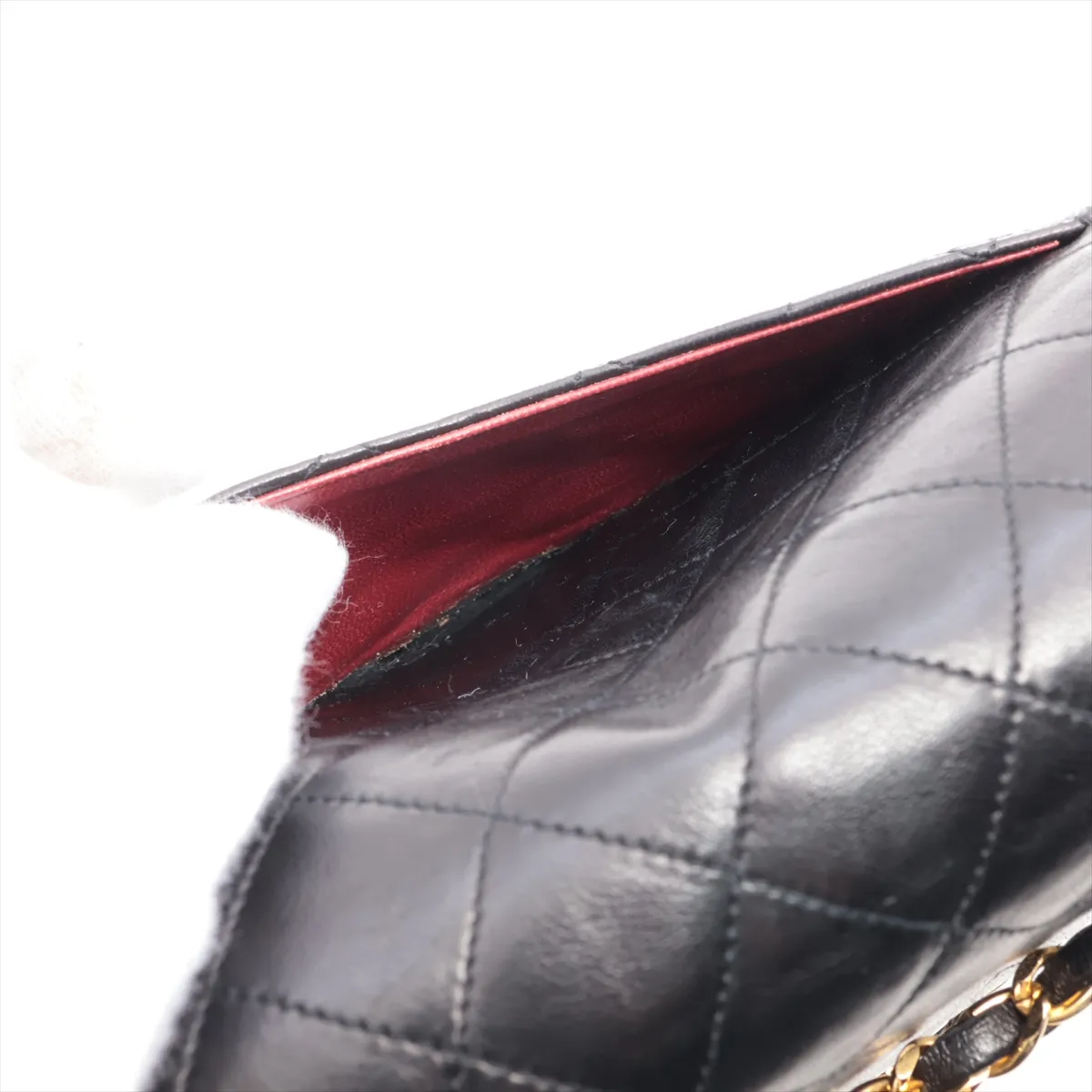 Matelasse 23 Small Lambskin Double Flap Double Chain Bag Black Gold Hardware 0355871 Series 0 A01113 — view 13