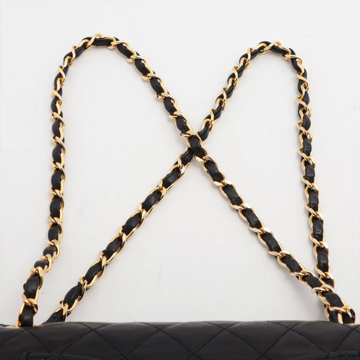 Matelasse 23 Small Lambskin Double Flap Double Chain Bag Black Gold Hardware 0355871 Series 0 A01113 — view 6