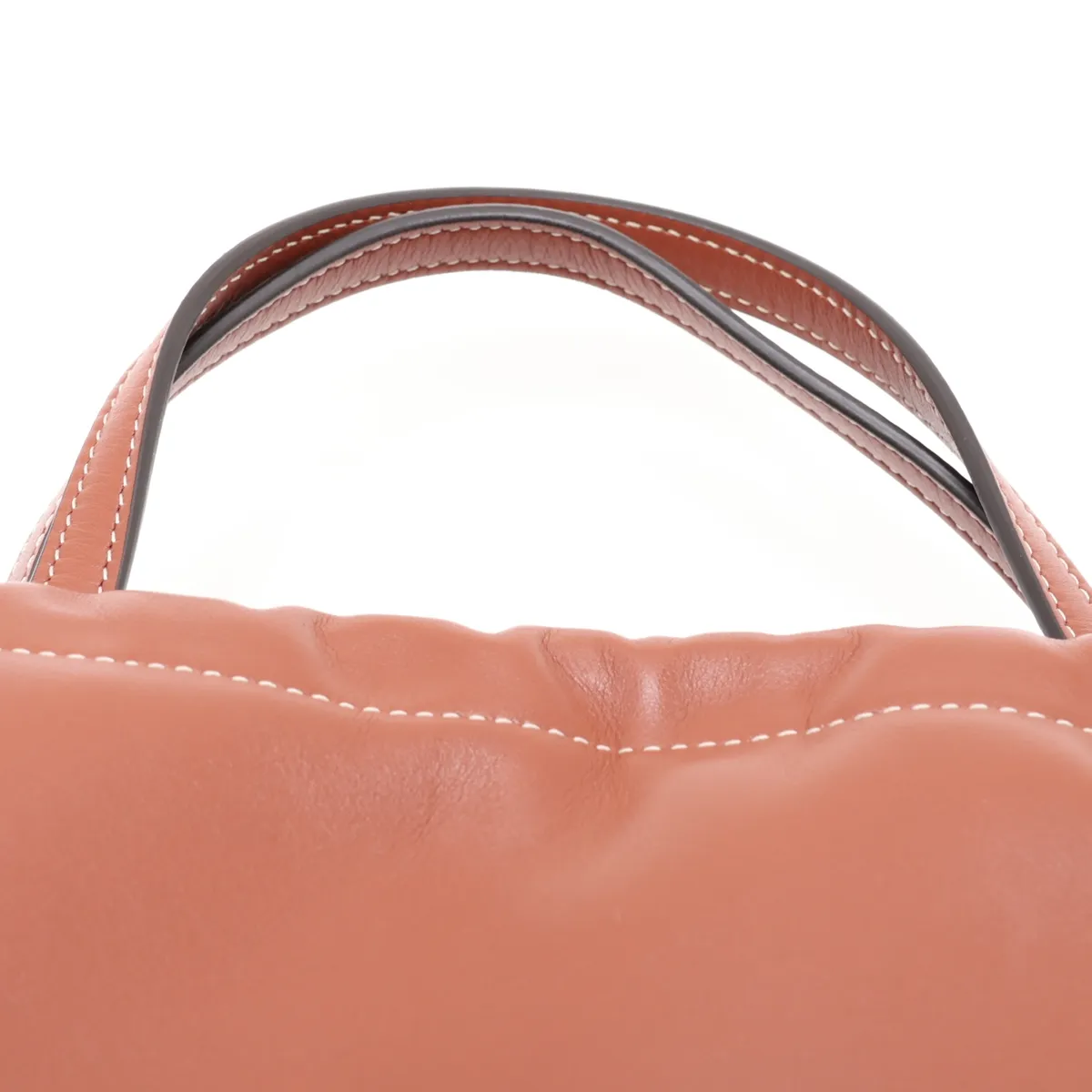 Small Cabas Drawstring Cuir Triomphe Leather 2-Way Handbag Brown — view 6