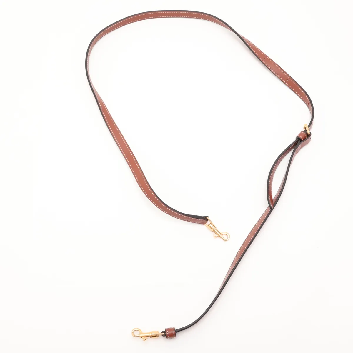 Small Cabas Drawstring Cuir Triomphe Leather 2-Way Handbag Brown — view 7