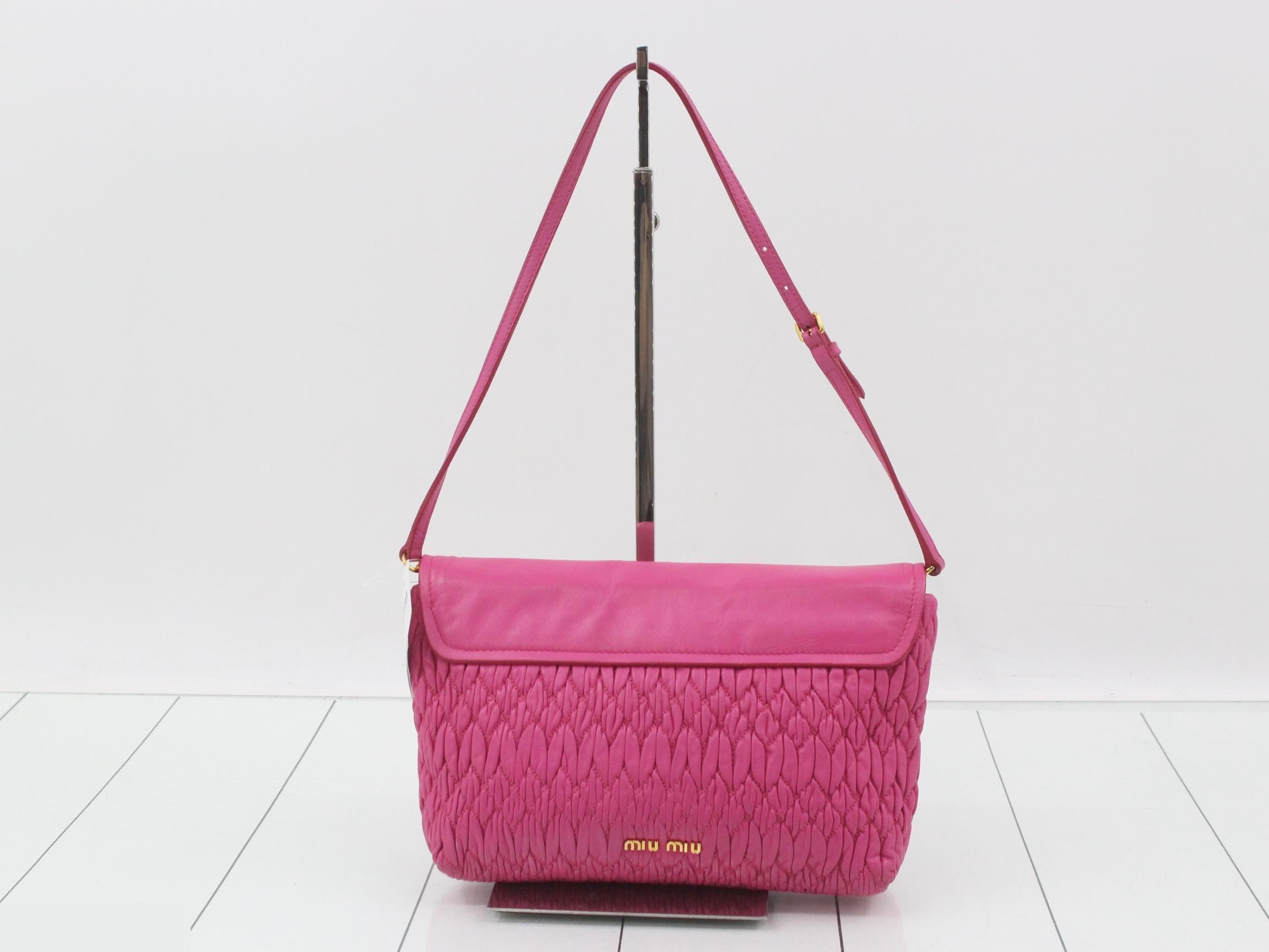 Matelassé Shoulder Bag, Pink — view 2