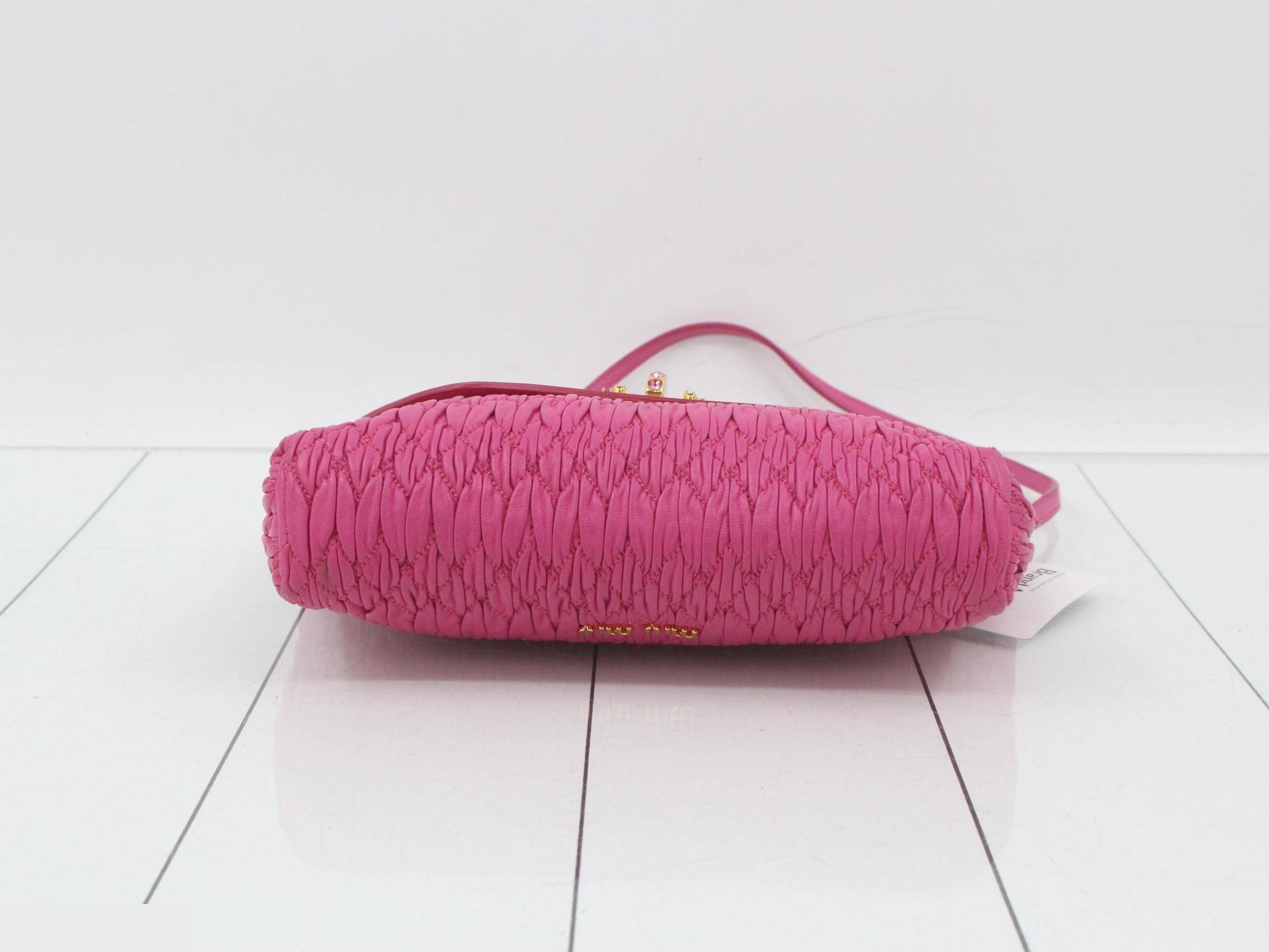 Matelassé Shoulder Bag, Pink — view 3