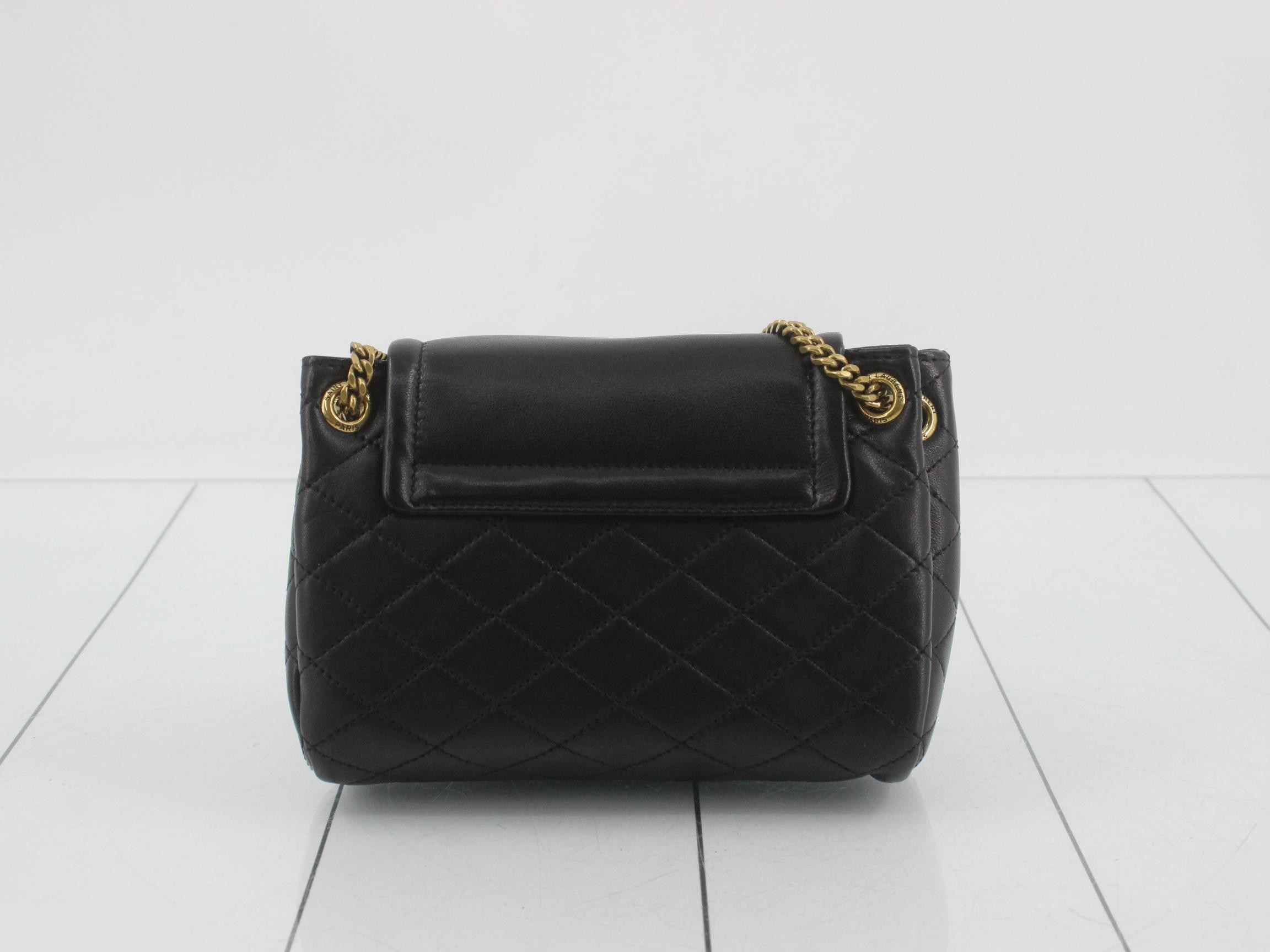 Mini Nolita Leather Chain Shoulder Bag, Black — view 2