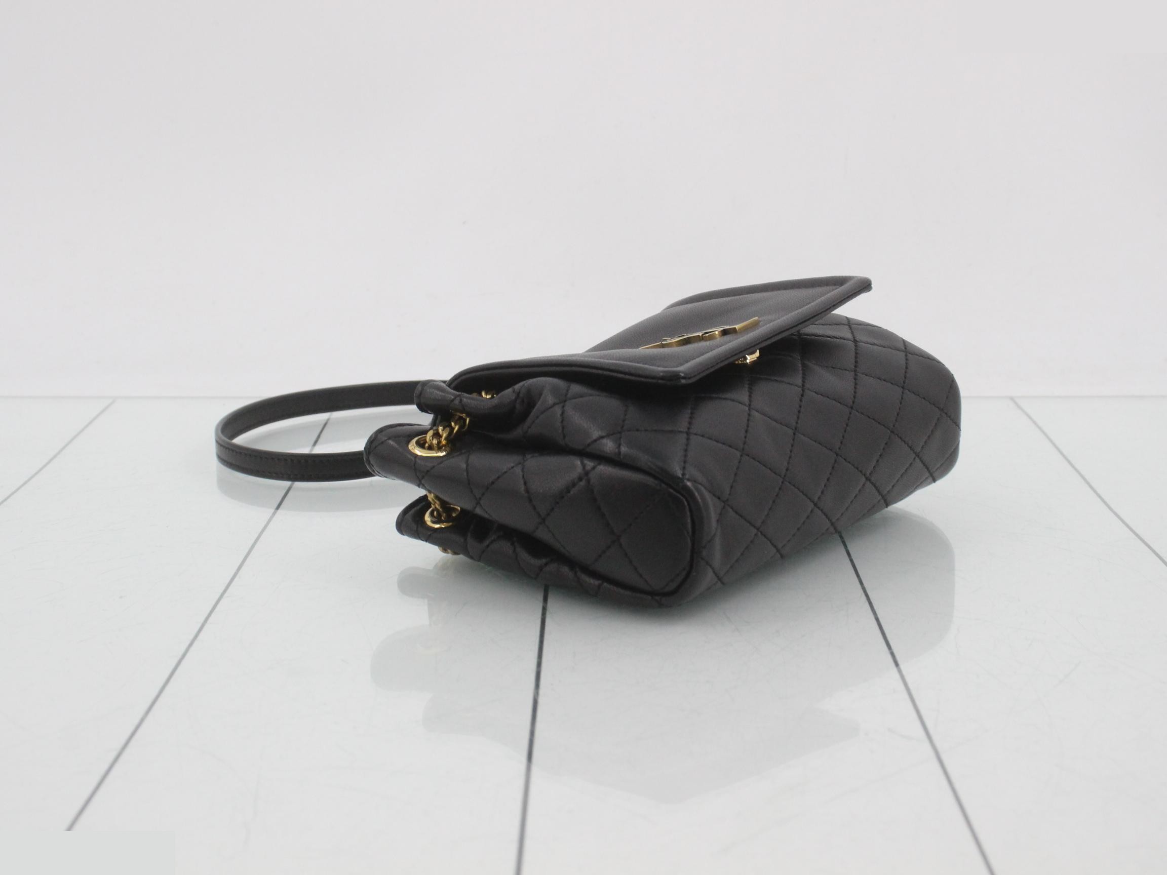 Mini Nolita Leather Chain Shoulder Bag, Black — view 5