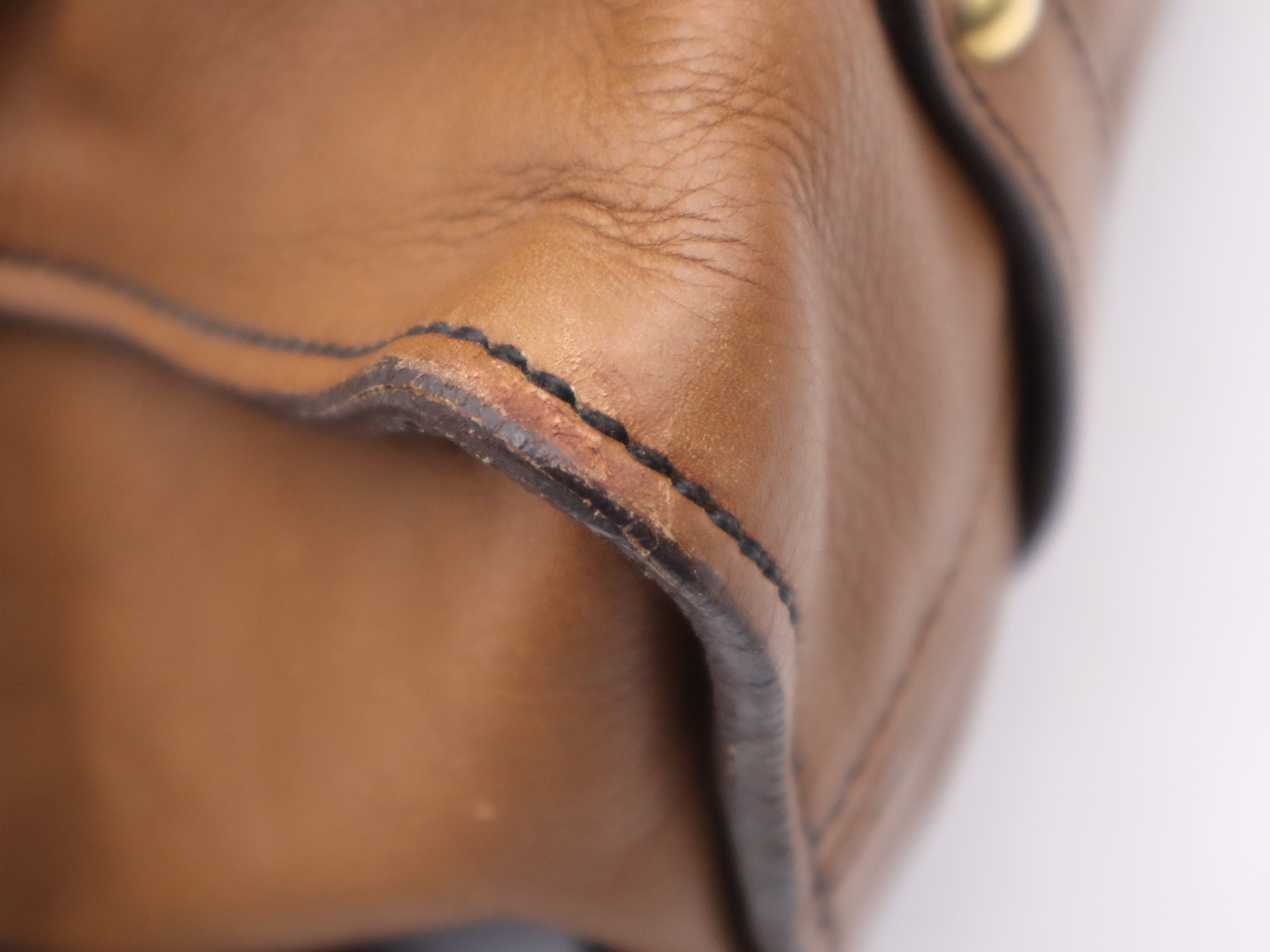 Leather Shoulder Bag, Brown, Gold Hardware — view 11