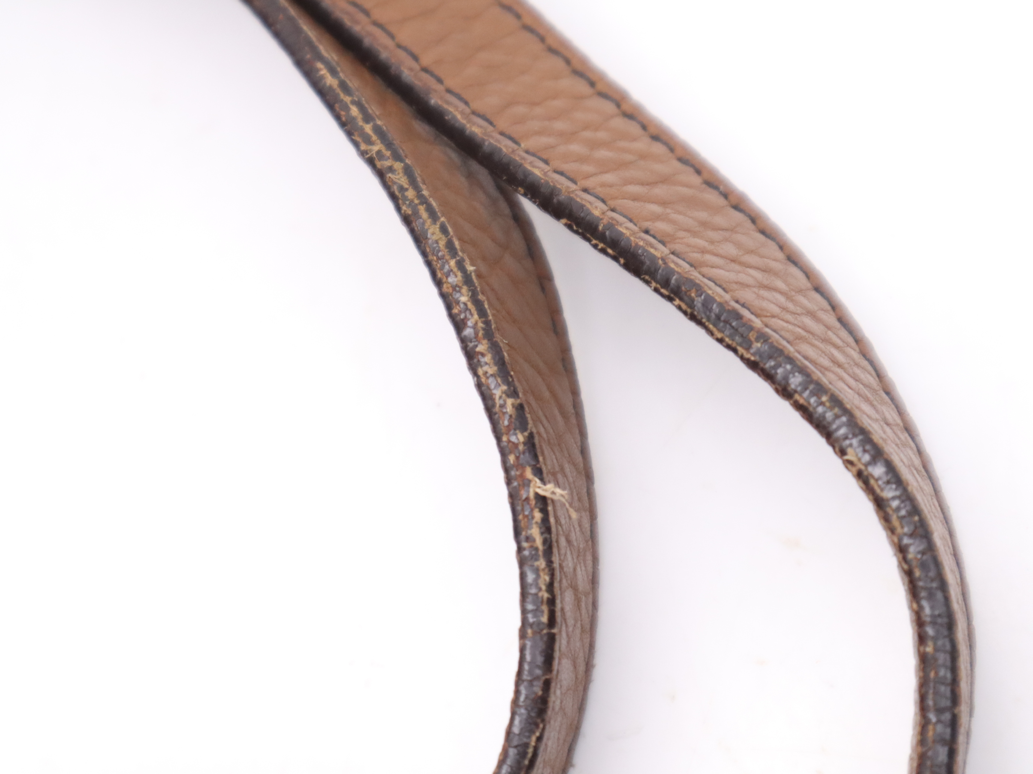 Leather Shoulder Bag, Brown, Gold Hardware — view 9