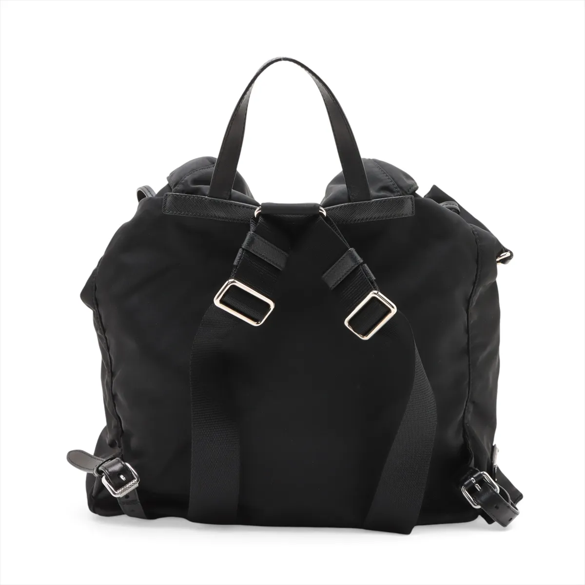 Tessuto Nylon x Leather Backpack/Rucksack, Black, 1BZ811, Unsigned Guarantee Card — view 2