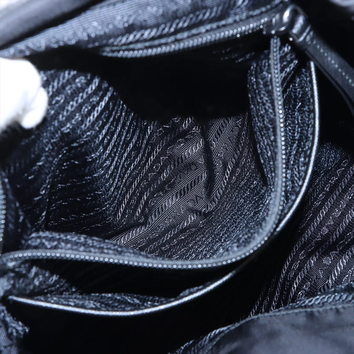 Tessuto Nylon x Leather Backpack/Rucksack, Black, 1BZ811, Unsigned Guarantee Card — view 11