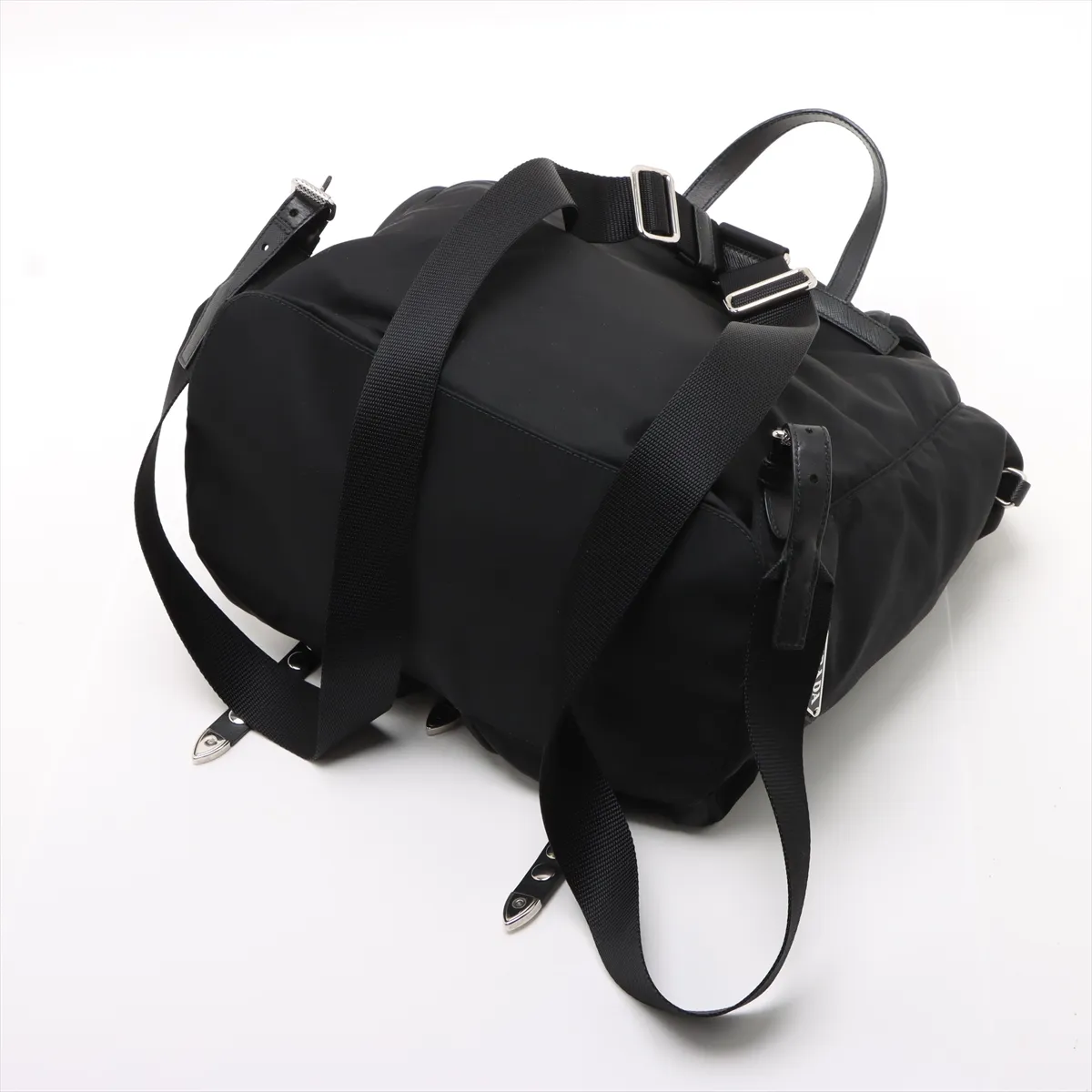 Tessuto Nylon x Leather Backpack/Rucksack, Black, 1BZ811, Unsigned Guarantee Card — view 5