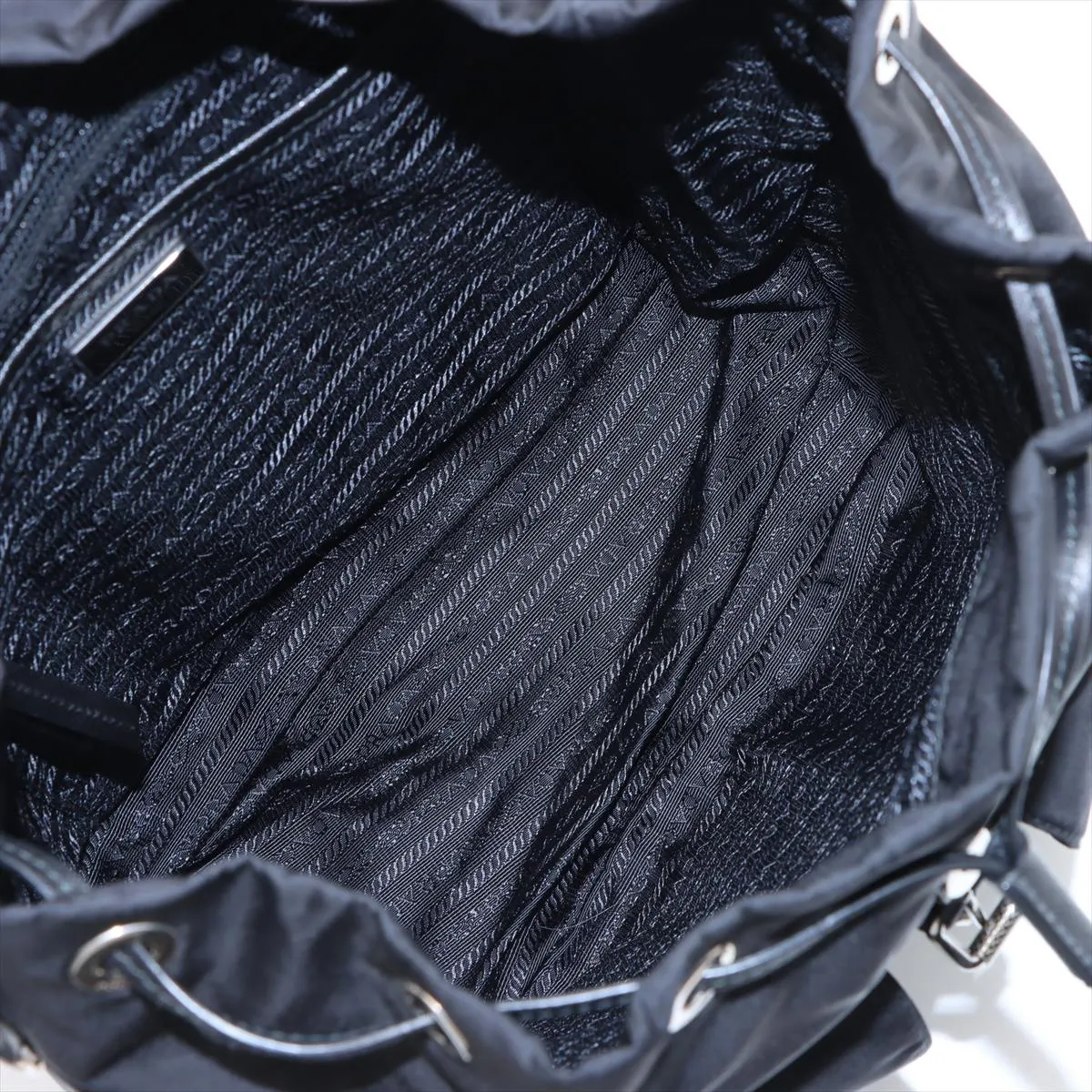 Tessuto Nylon x Leather Backpack/Rucksack, Black, 1BZ811, Unsigned Guarantee Card — view 7