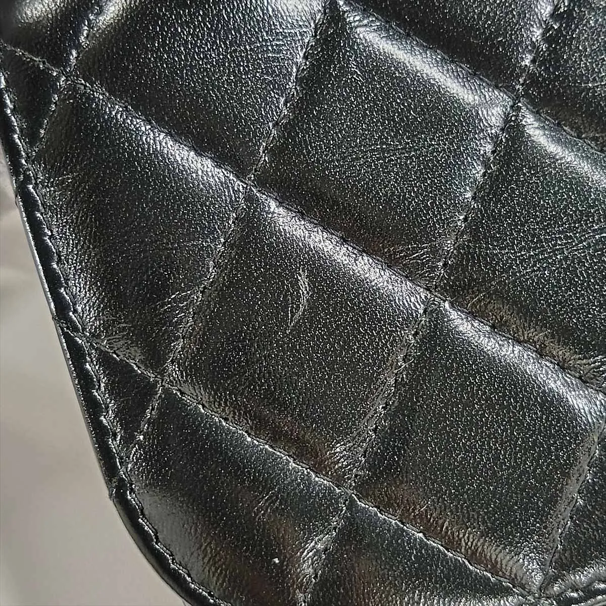 Matelassé Lambskin Chain Shoulder Bag, Black with Gold Hardware, KT9G1204, Random Serial Number AP3373 — view 13