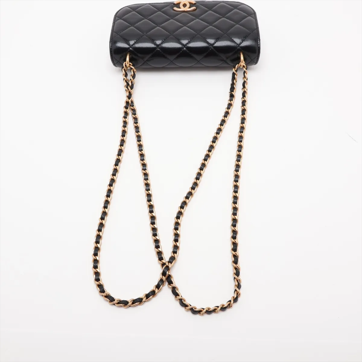 Matelassé Lambskin Chain Shoulder Bag, Black with Gold Hardware, KT9G1204, Random Serial Number AP3373 — view 5