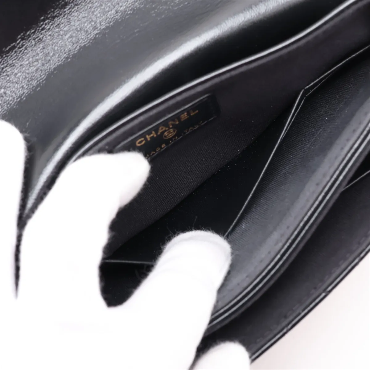 Matelassé Lambskin Chain Shoulder Bag, Black with Gold Hardware, KT9G1204, Random Serial Number AP3373 — view 10