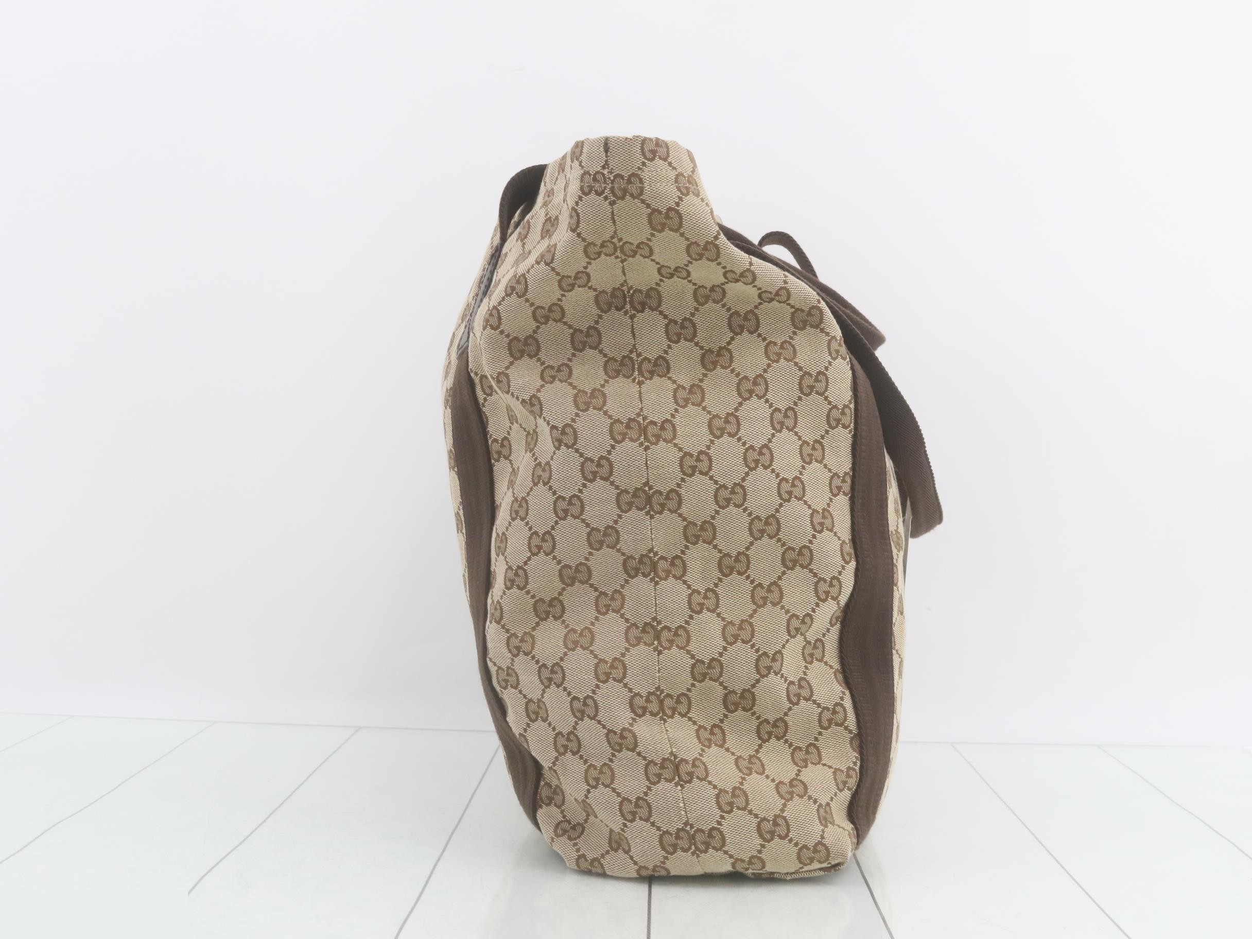 GG Canvas Shopper Tote, Brown, 33 x 36 x 12 cm — view 4