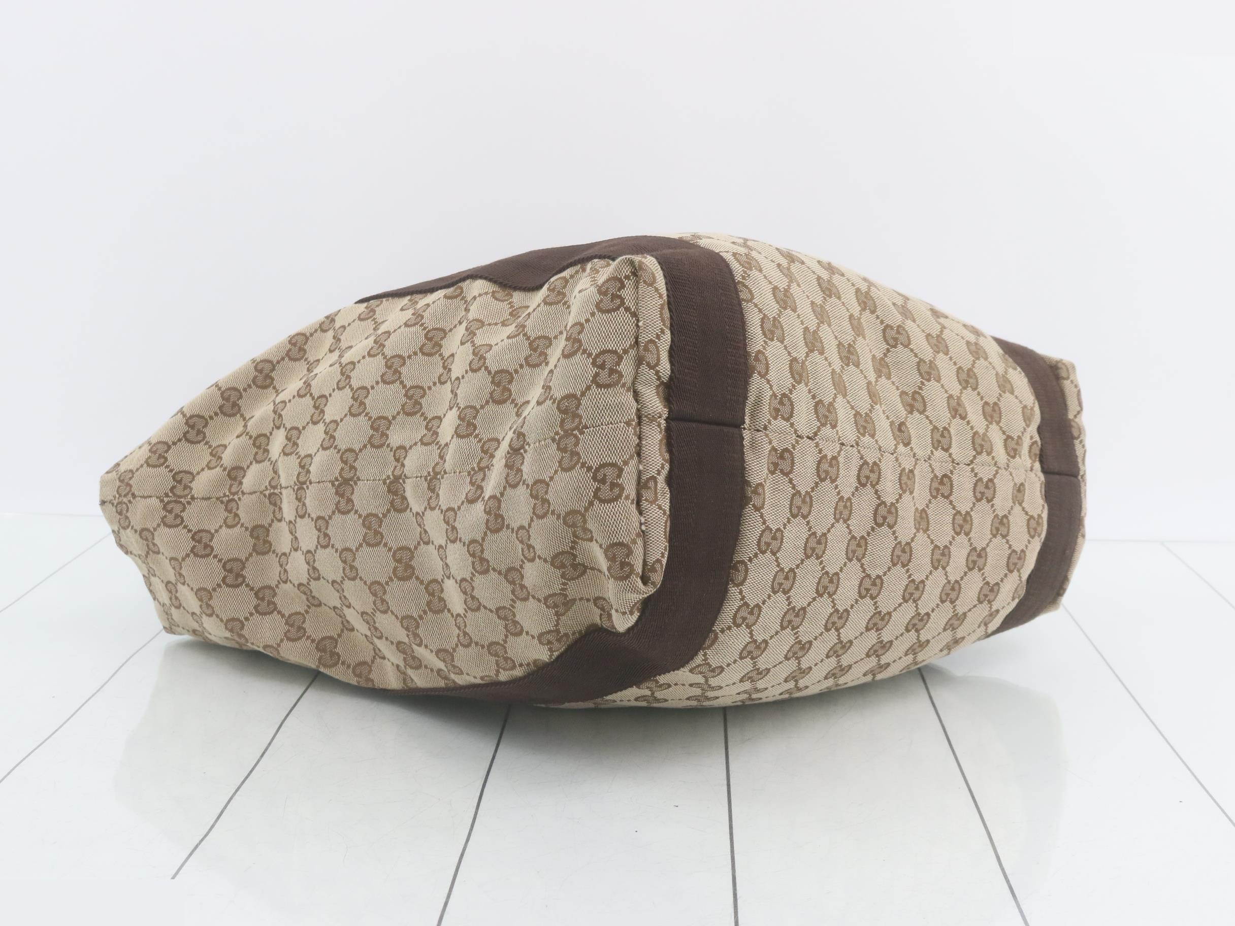 GG Canvas Shopper Tote, Brown, 33 x 36 x 12 cm — view 5