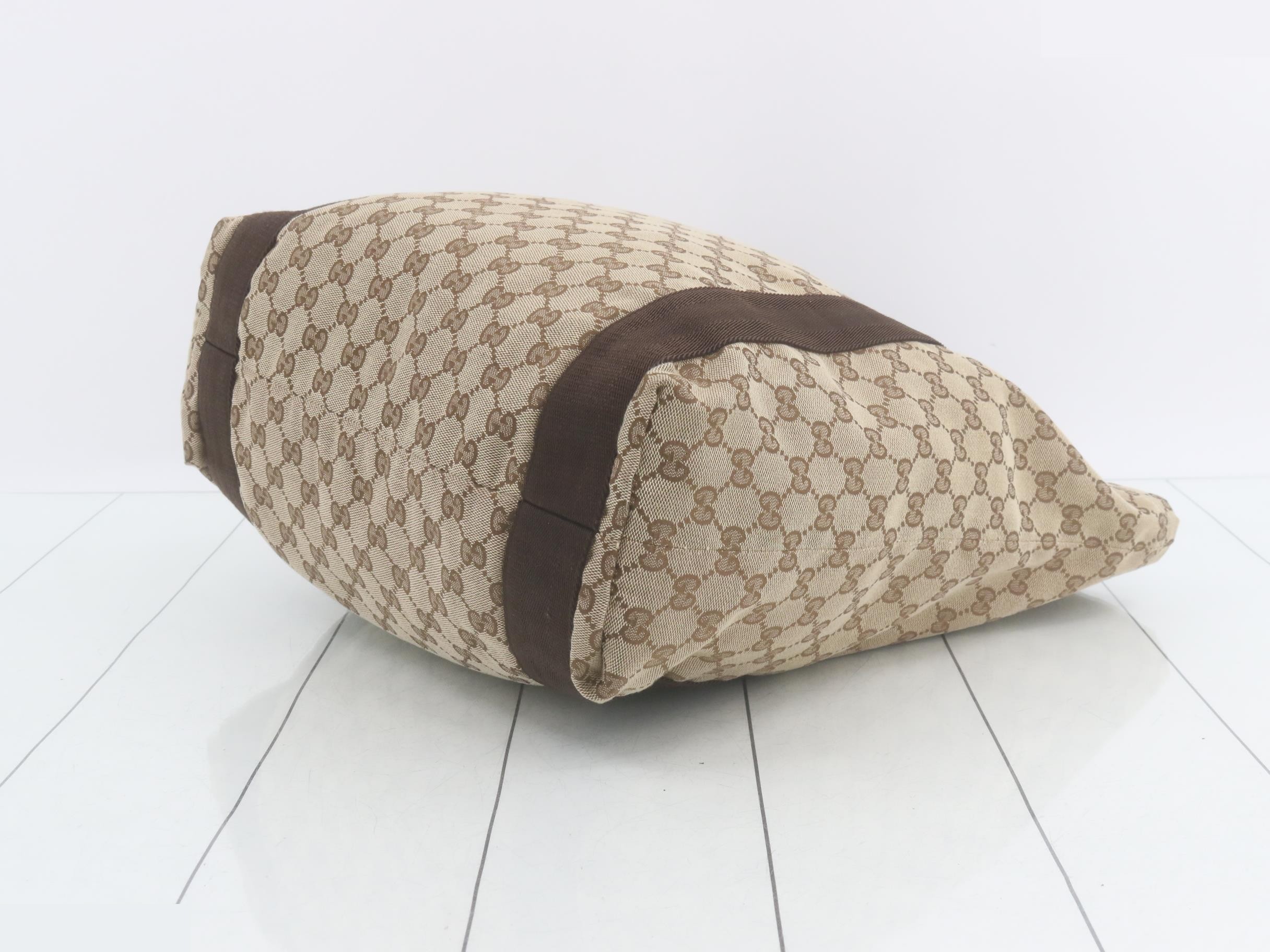 GG Canvas Shopper Tote, Brown, 33 x 36 x 12 cm — view 6