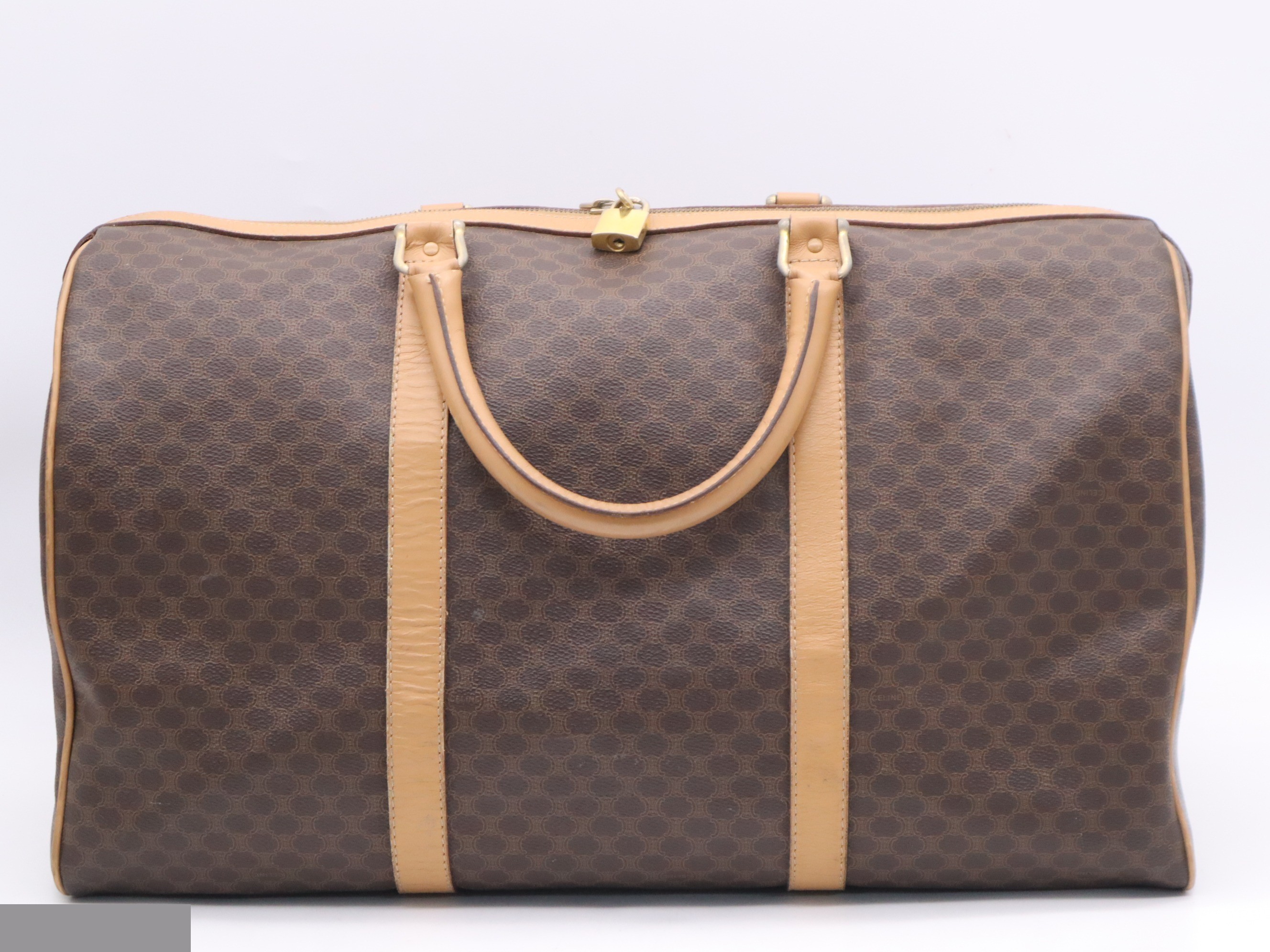 PVC x Leather Macadam Boston Bag, Brown, Gold Hardware — view 2