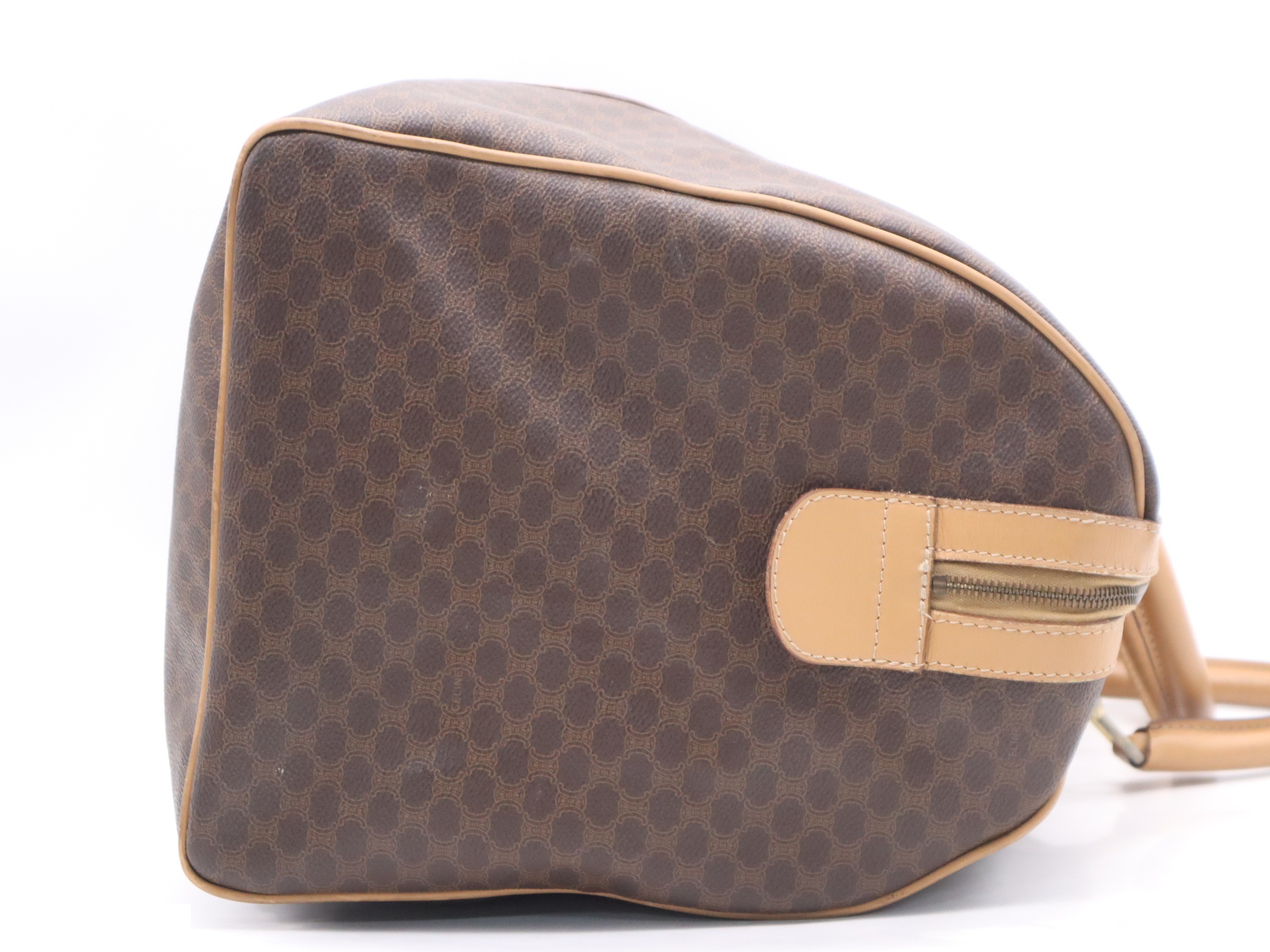 PVC x Leather Macadam Boston Bag, Brown, Gold Hardware — view 5