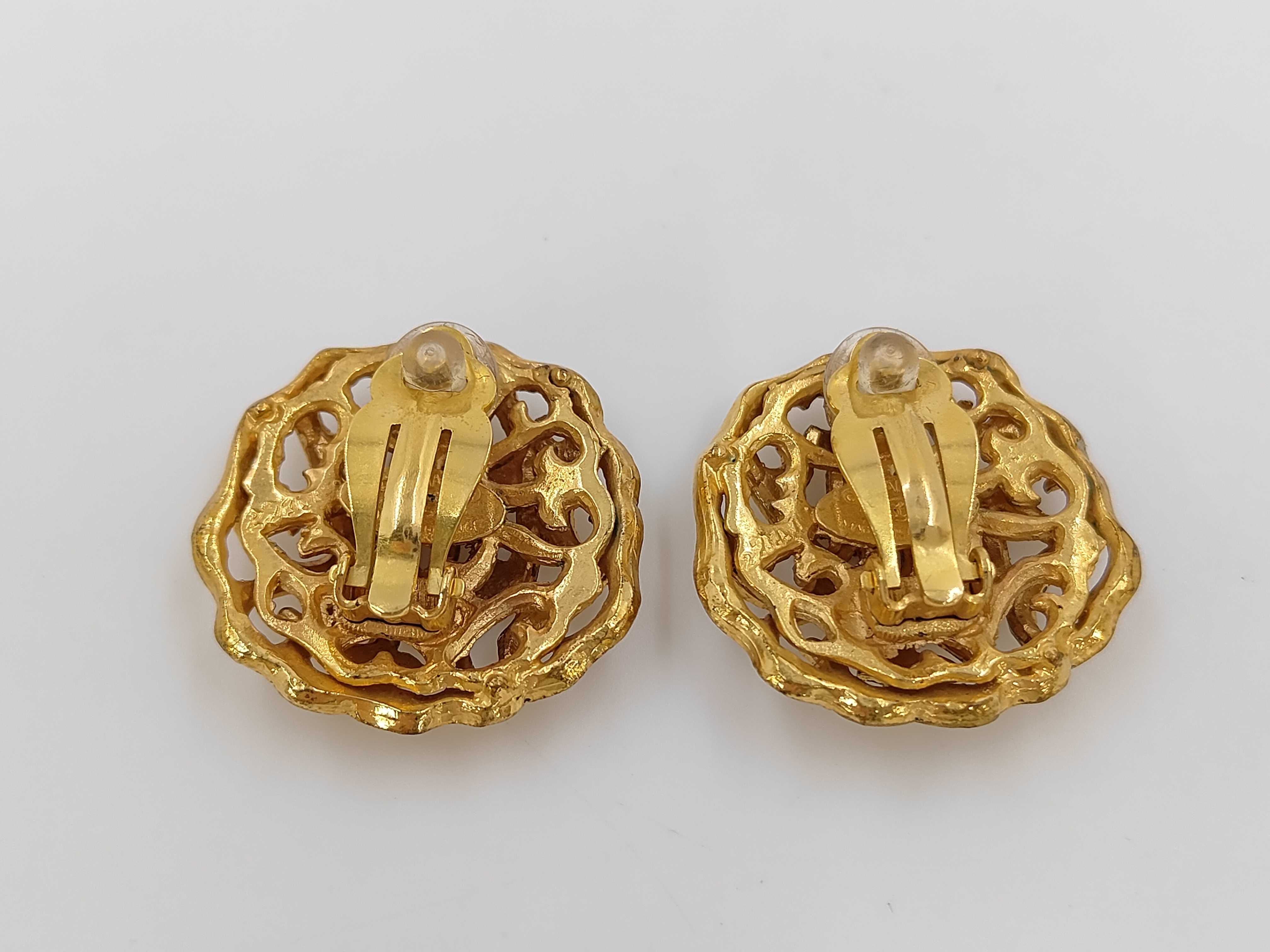 Earrings, Coco Mark Circle, Gold, Size 25, with original box. — view 2