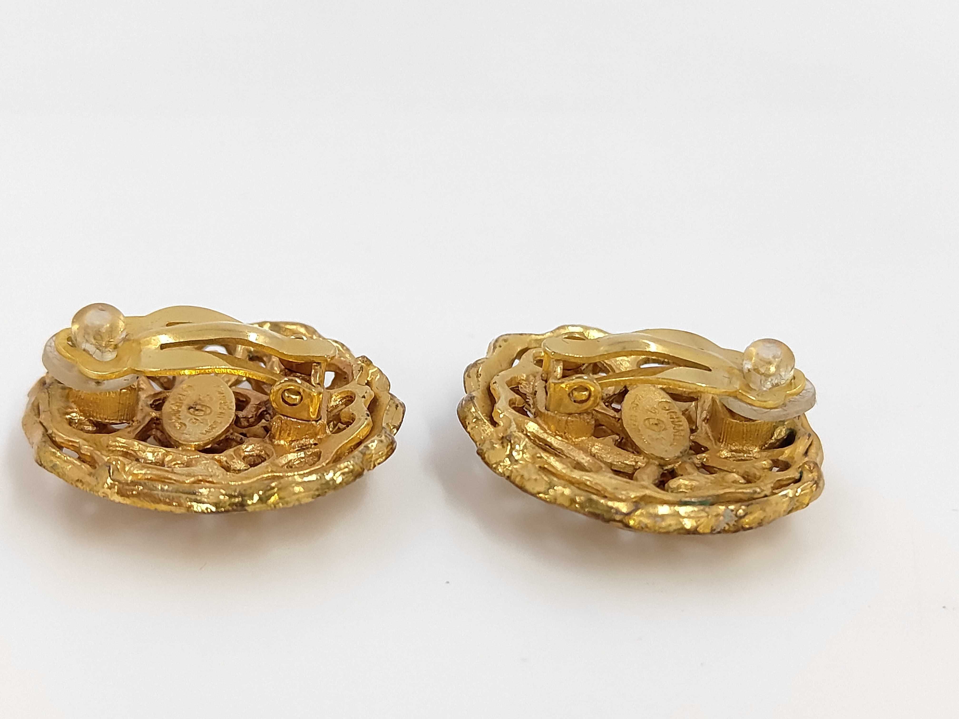 Earrings, Coco Mark Circle, Gold, Size 25, with original box. — view 3
