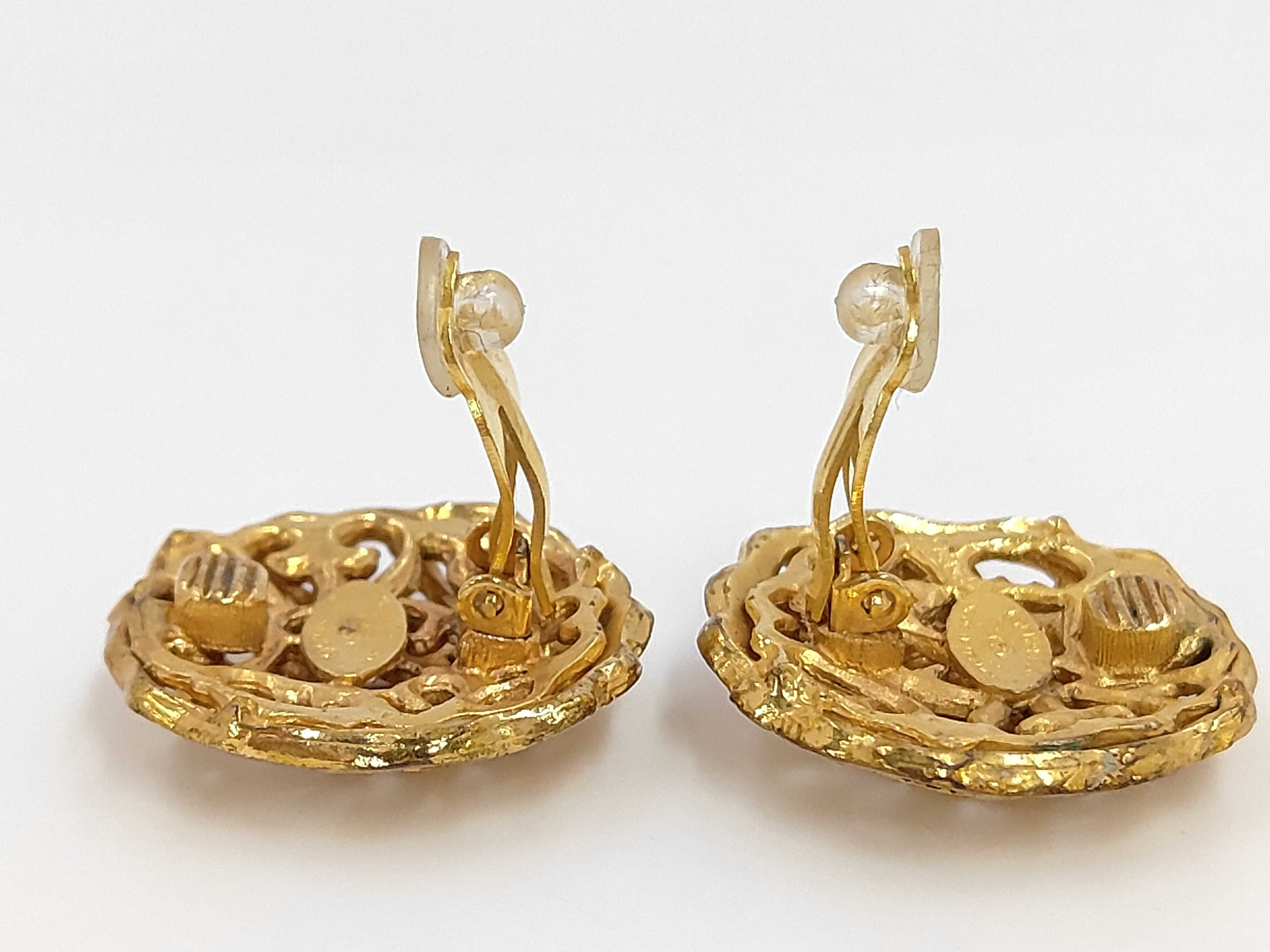 Earrings, Coco Mark Circle, Gold, Size 25, with original box. — view 4