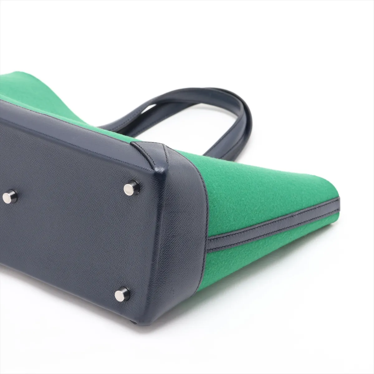 Maxi Box Cabas 30 Felt x Veau Epsom Vert Moyen x Blue Indigo Silver Hardware X: 2016 — view 3