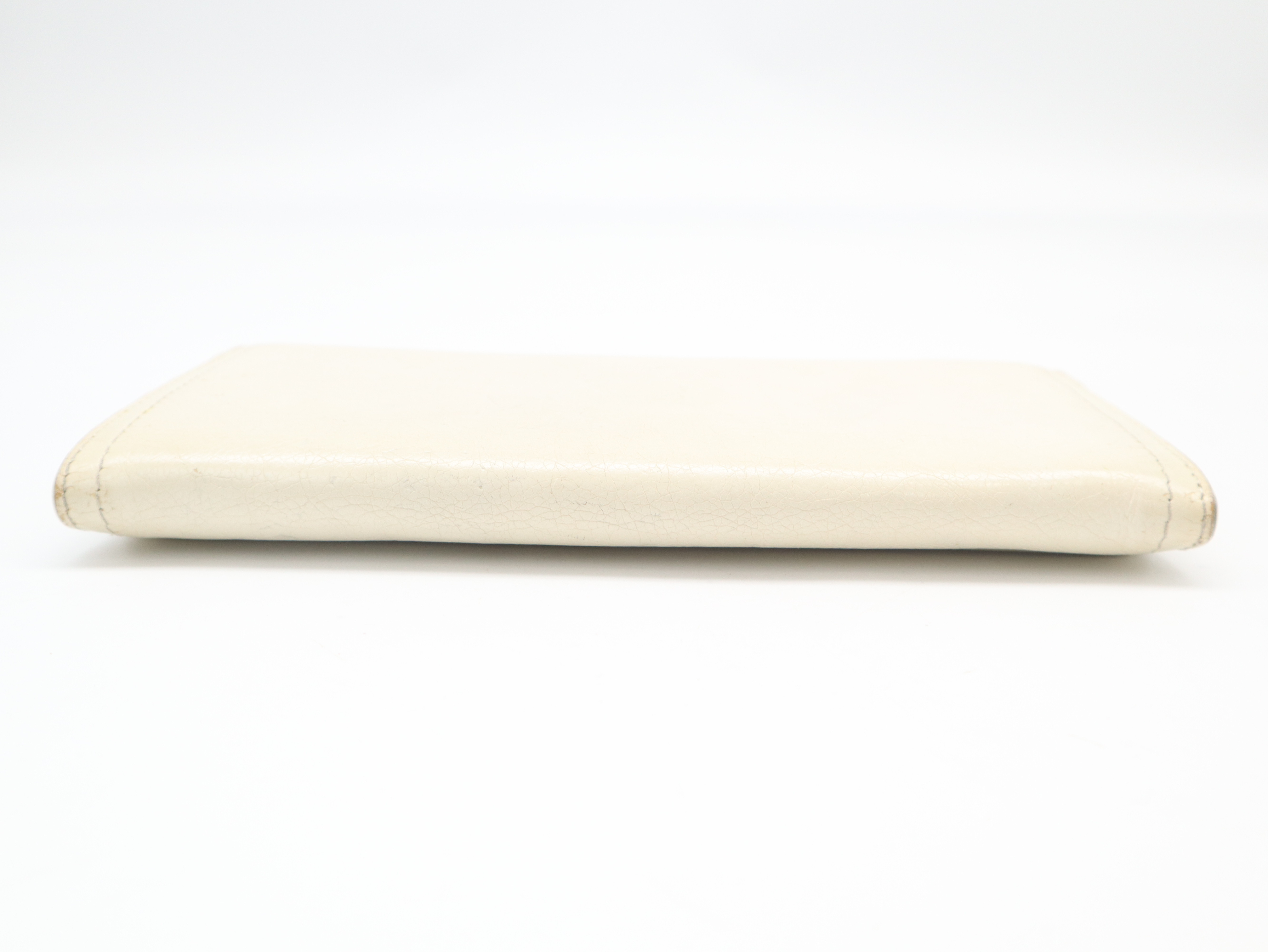1MH132 Tape Logo Long Wallet, Ivory — view 4